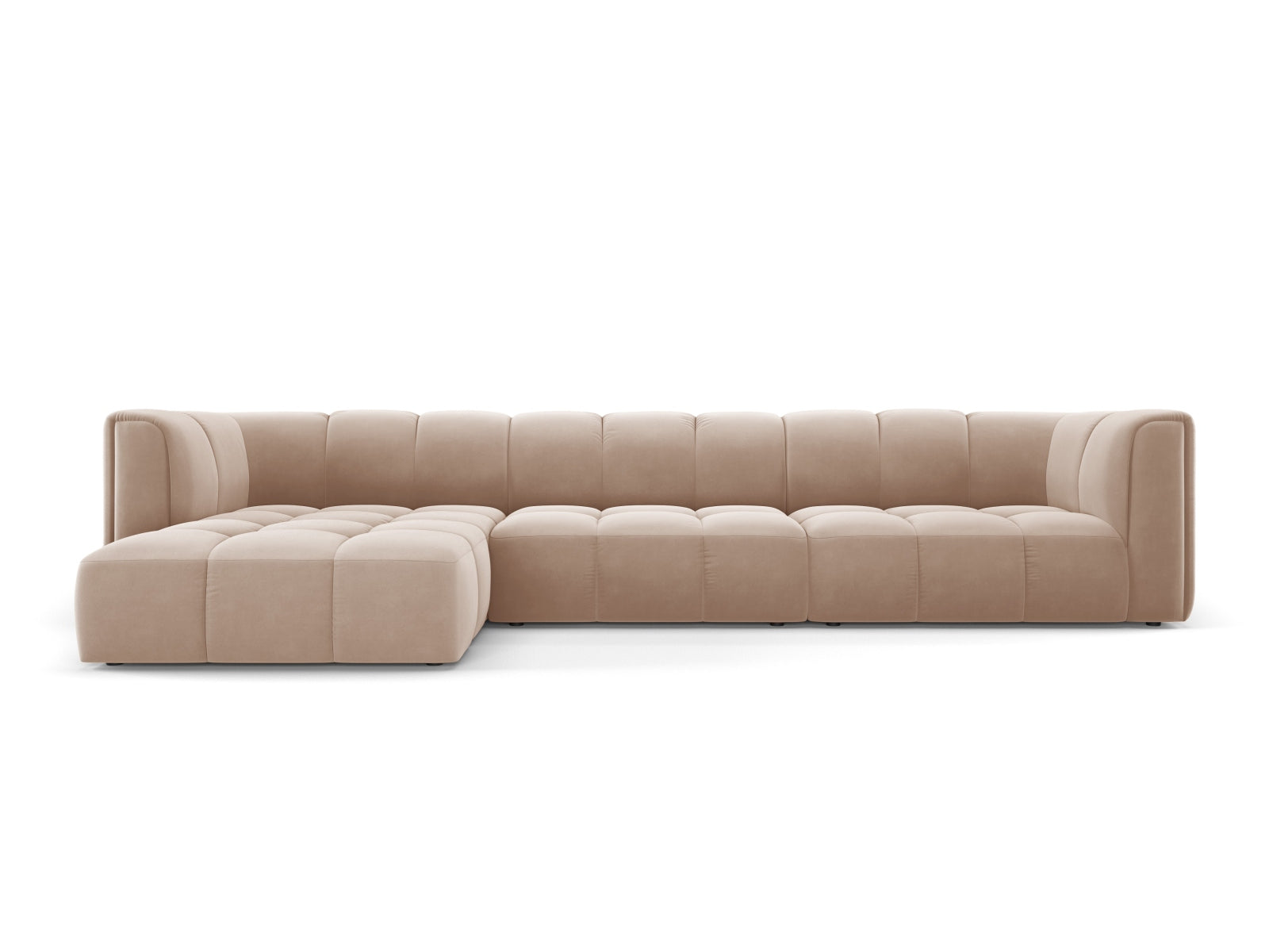 5-Sitzer Modular Ecksofa links Moritz in Beige-Bluvel präsentiert im Onlineshop von KAQTU Design AG. Ecksofa links ist von Cosmopolitan Design