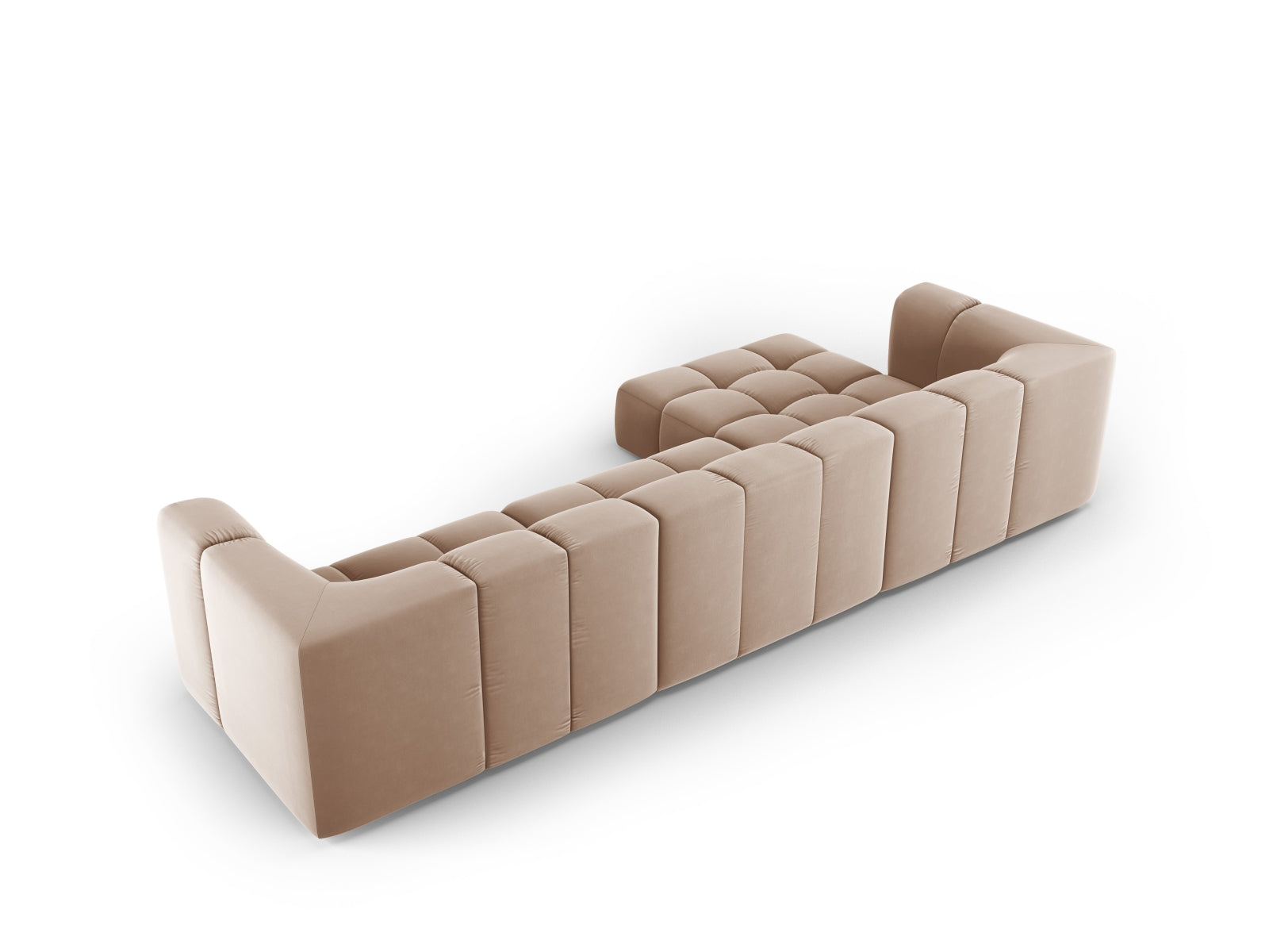 5-Sitzer Modular Ecksofa links Moritz in Beige-Bluvel präsentiert im Onlineshop von KAQTU Design AG. Ecksofa links ist von Cosmopolitan Design