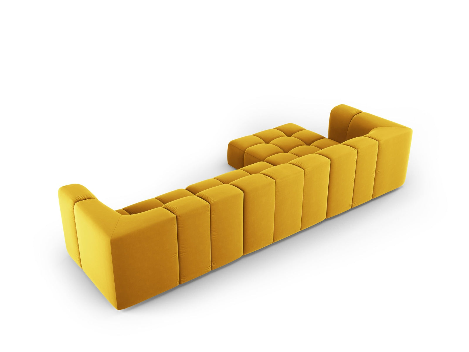5-Sitzer Modular Ecksofa links Moritz in Yellow-Bluvel präsentiert im Onlineshop von KAQTU Design AG. Ecksofa links ist von Cosmopolitan Design