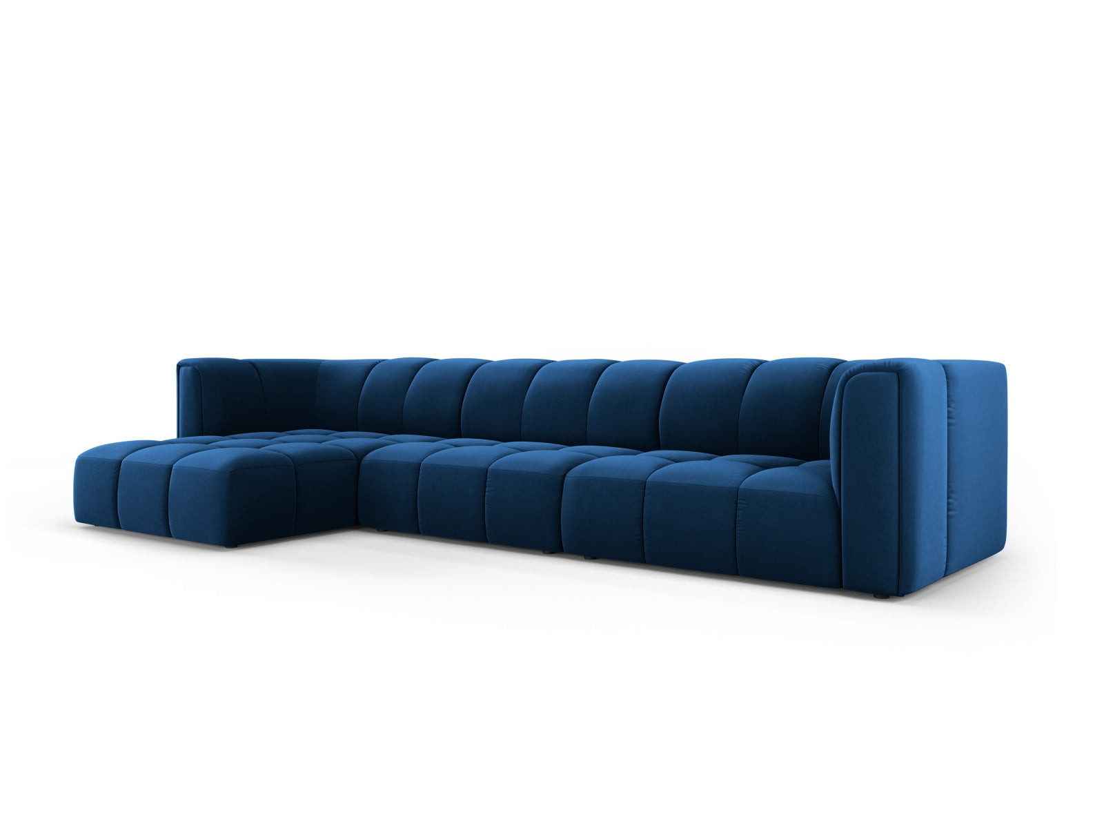 5-Sitzer Modular Ecksofa links Moritz in Royal Blue-Bluvel präsentiert im Onlineshop von KAQTU Design AG. Ecksofa links ist von Cosmopolitan Design