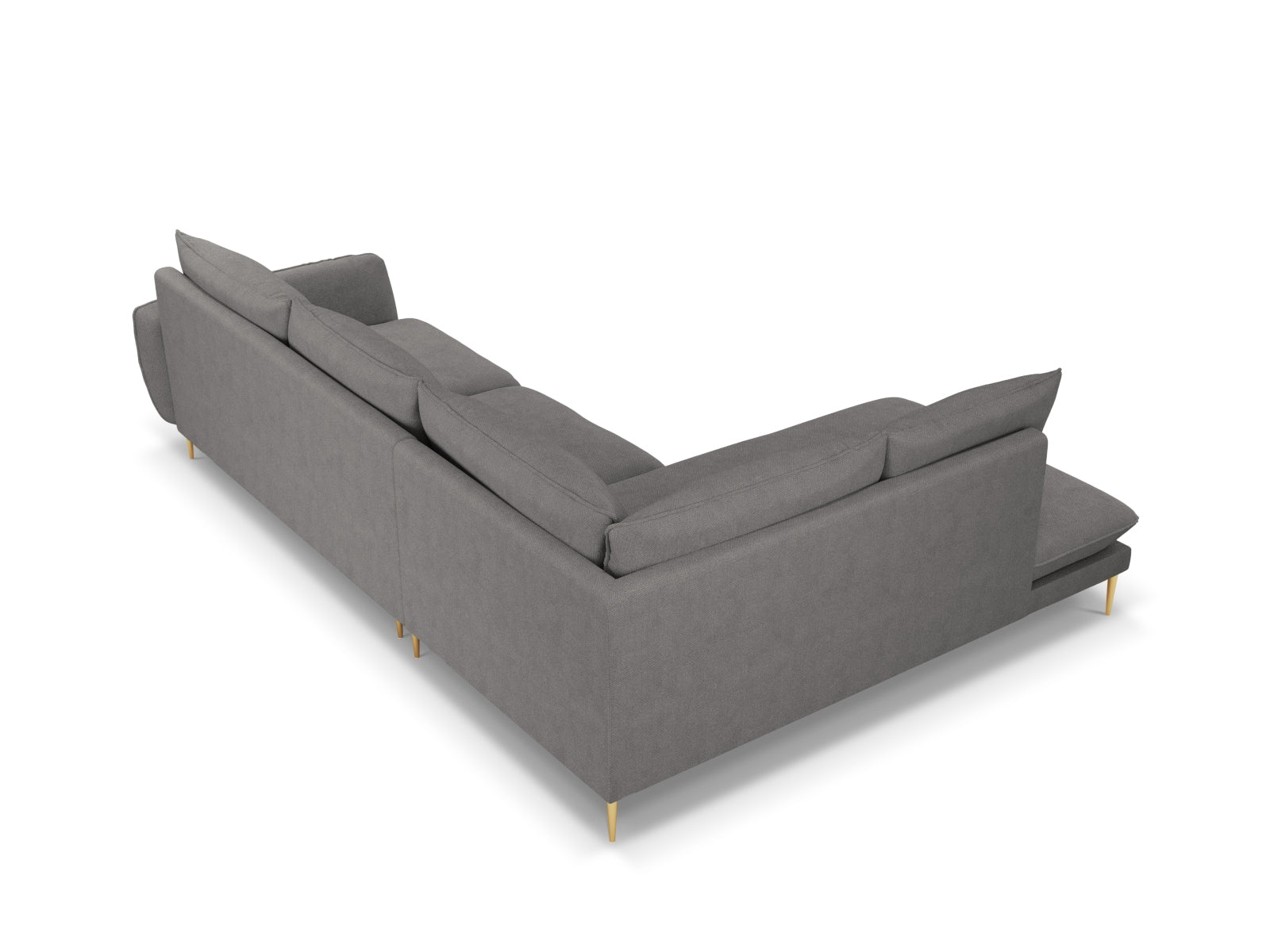 Modernes 6-Sitzer Ecksofa links in Dunkelgrau von Cosmopolitan Design, perfekt für gemütliche und stilvolle Wohnzimmer.