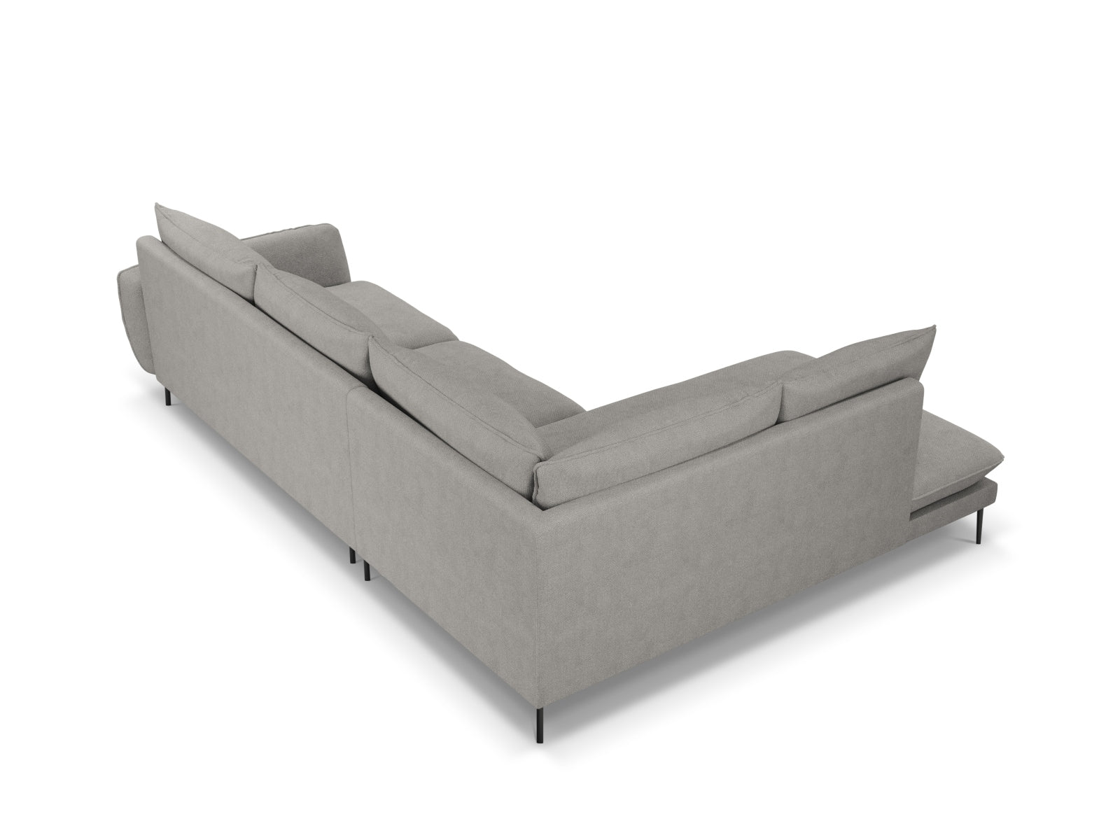 Elegantes 6-Sitzer Ecksofa links in Light Grey und Schwarz-Asgard, perfekt für stilvolle Wohnzimmer und gesellige Abende.