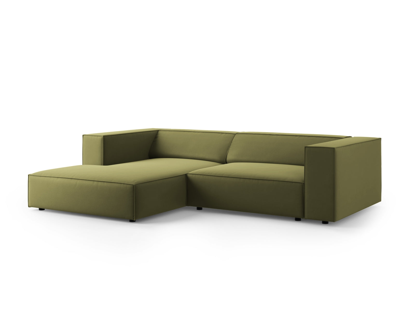 Arendal Velour Ecksofa links 3 Sitzer in Light Green präsentiert im Onlineshop von KAQTU Design AG. Ecksofa links ist von Cosmopolitan Design