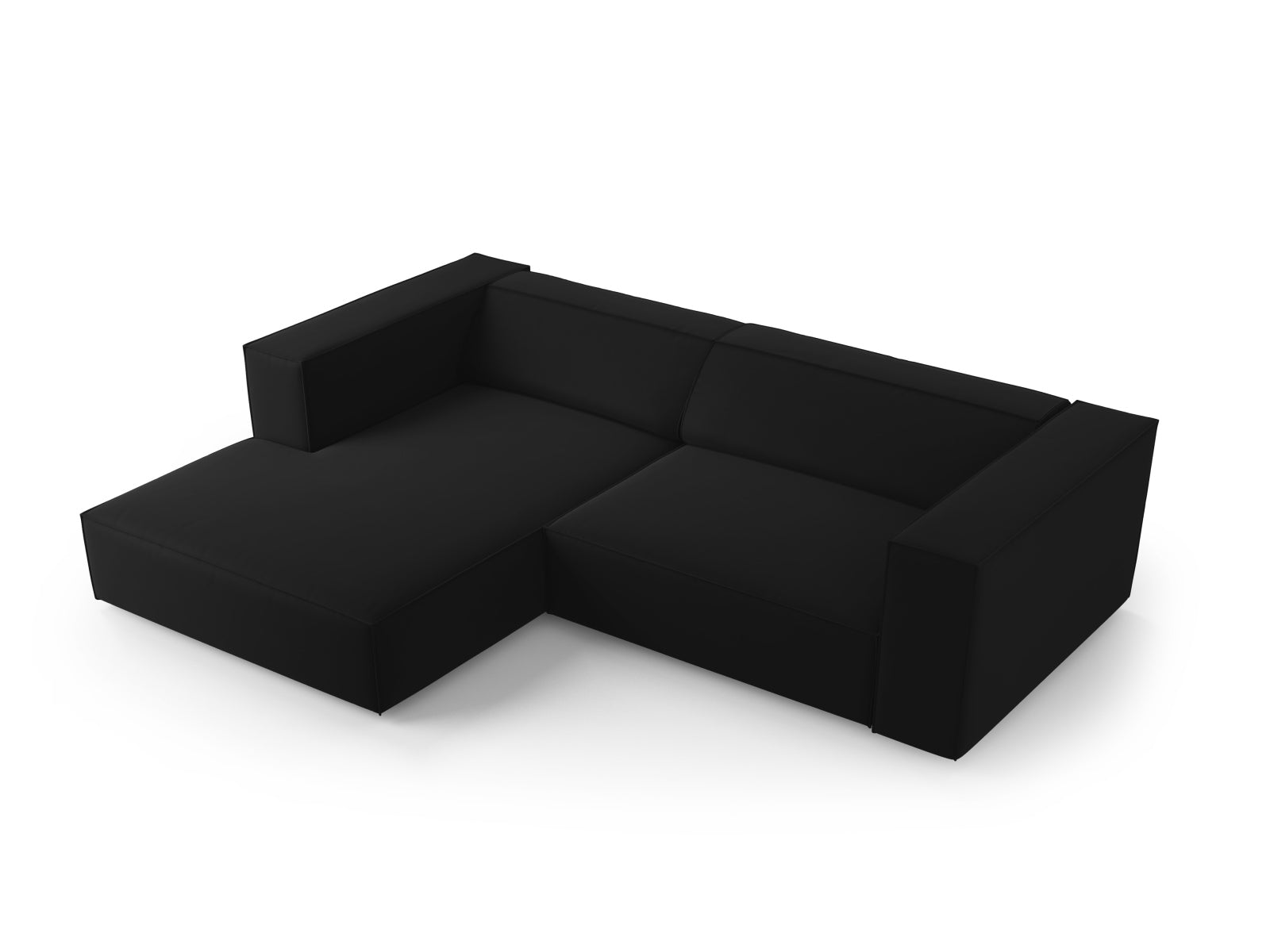 Arendal Velour Ecksofa links 3 Sitzer in Black präsentiert im Onlineshop von KAQTU Design AG. Ecksofa links ist von Cosmopolitan Design