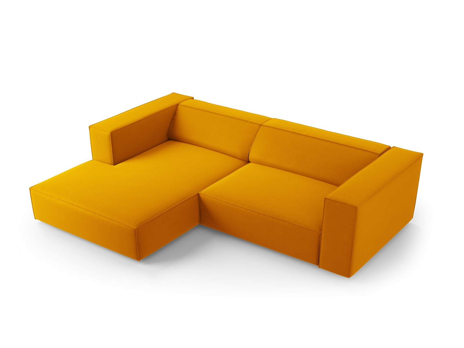 Arendal Velour Ecksofa links 3 Sitzer in Yellow präsentiert im Onlineshop von KAQTU Design AG. Ecksofa links ist von Cosmopolitan Design