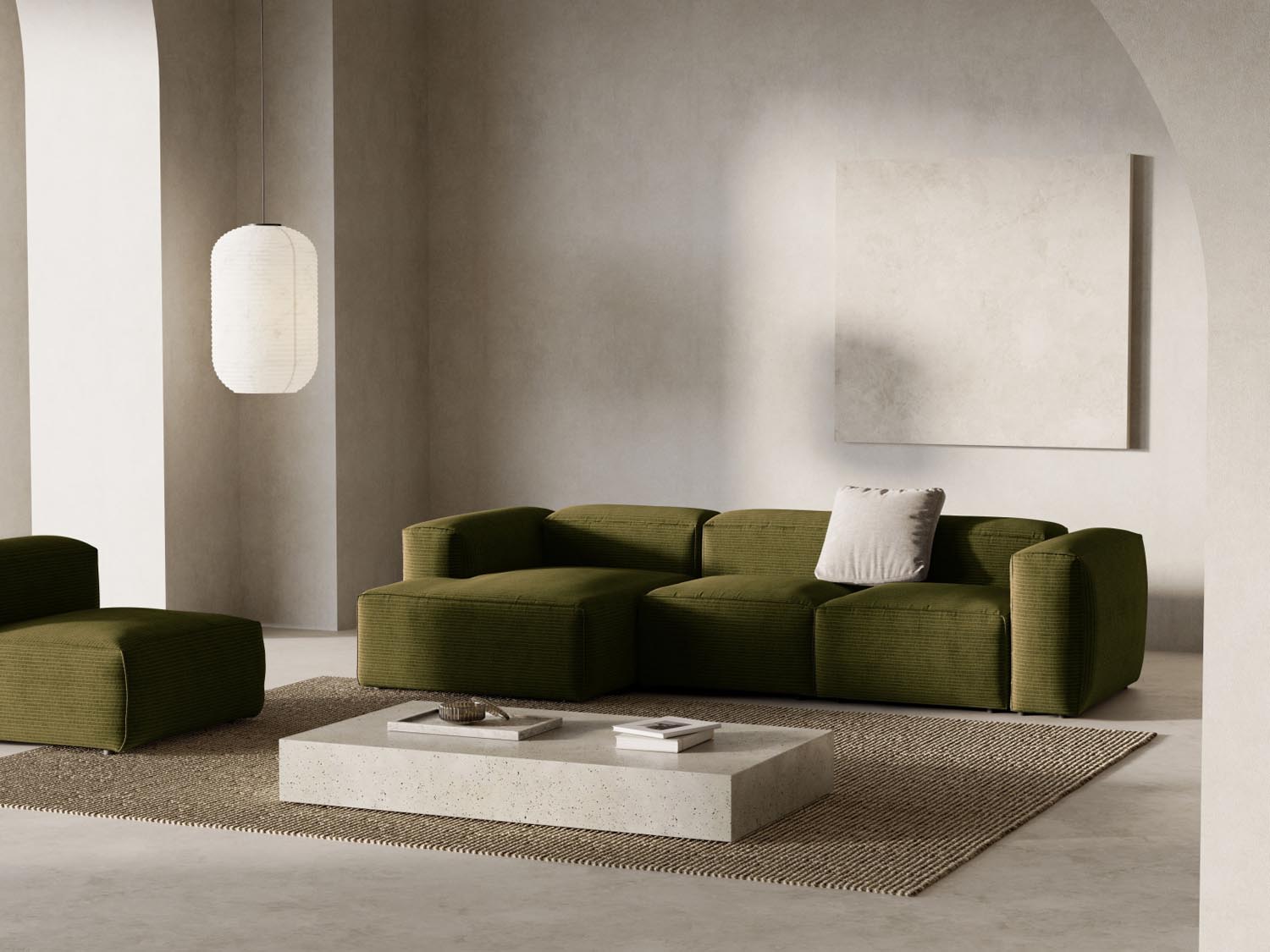Entdecken Sie das elegante Bergamo Modulare Ecksofa links 3 Sitzer von Cosmopolitan Design – perfekt für Ihr modernes Zuhause und gemütliche Stunden!