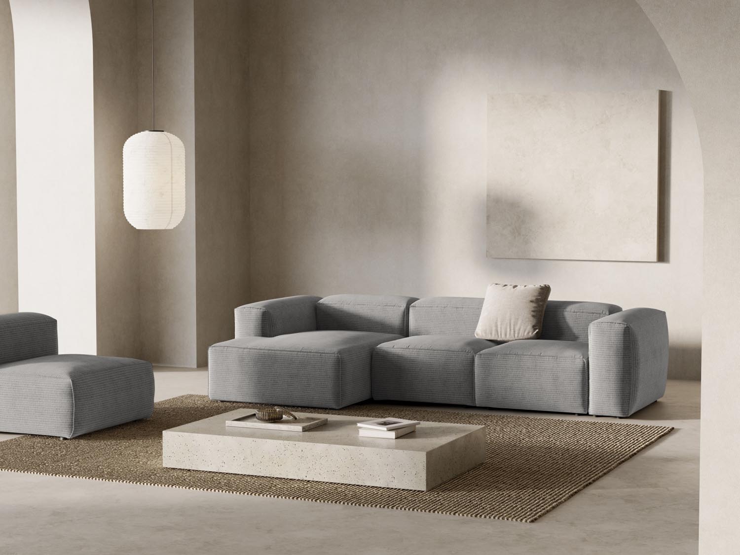 Erleben Sie das stilvolle Bergamo Modulare Ecksofa links 3 Sitzer von Cosmopolitan Design – ideal für Ihr modernes Wohnzimmer und entspannte Abende!