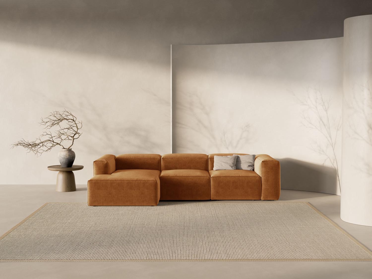 Erleben Sie das stilvolle Bergamo Modulare Ecksofa links 3 Sitzer von Cosmopolitan Design – ideal für Ihr modernes Wohnzimmer und entspannte Abende!