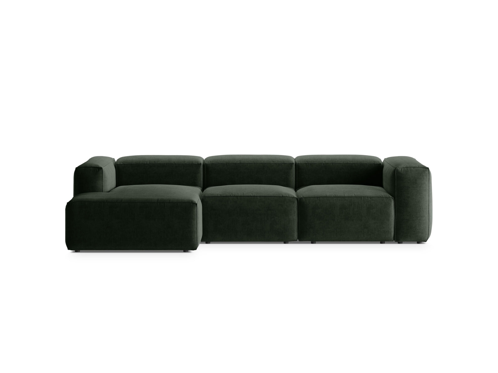 Bergamo Modulares Ecksofa links 3 Sitzer in Moss Green präsentiert im Onlineshop von KAQTU Design AG. Ecksofa links ist von Cosmopolitan Design