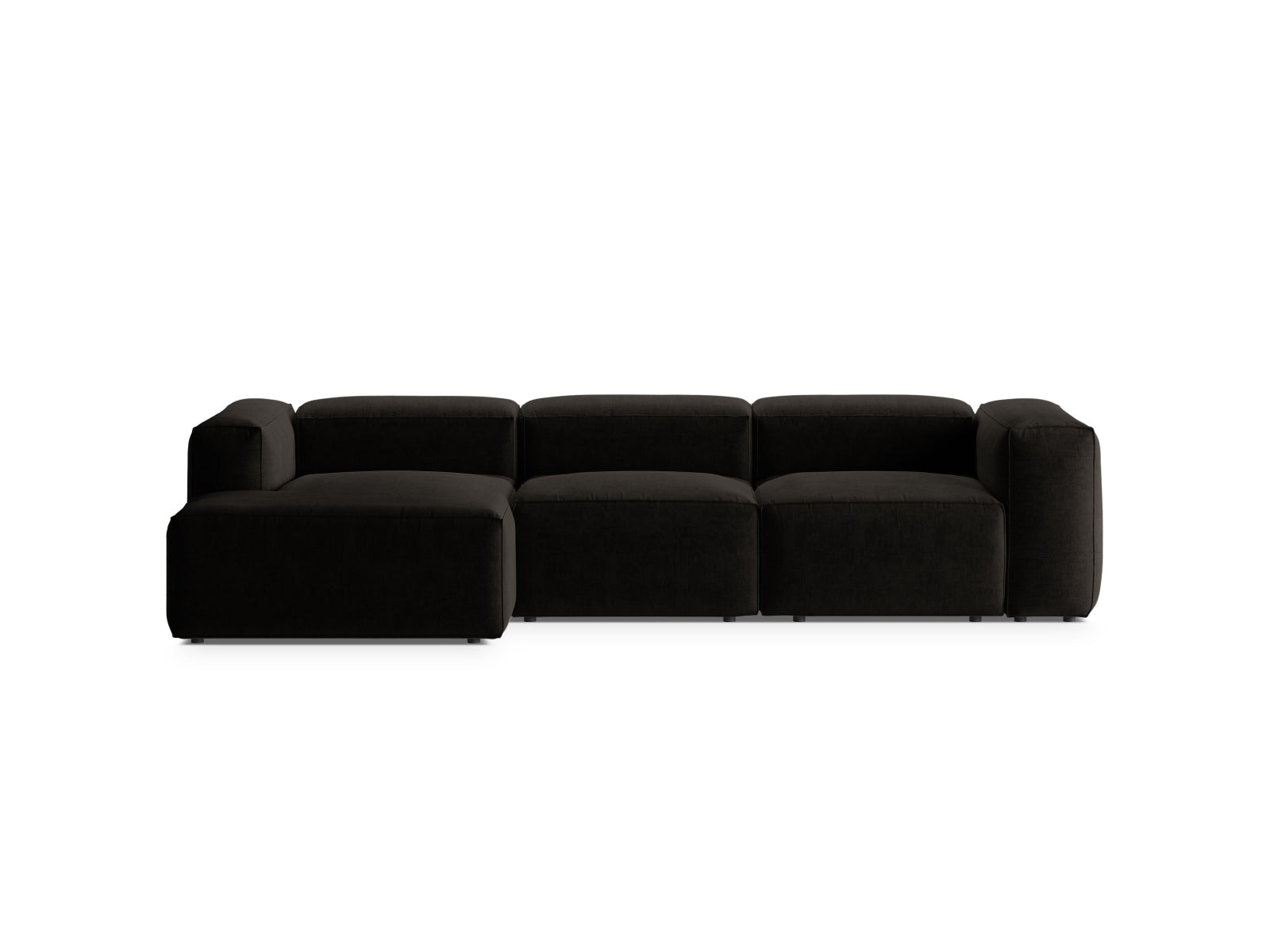 Bergamo Modulares Ecksofa links 3 Sitzer in Black präsentiert im Onlineshop von KAQTU Design AG. Ecksofa links ist von Cosmopolitan Design
