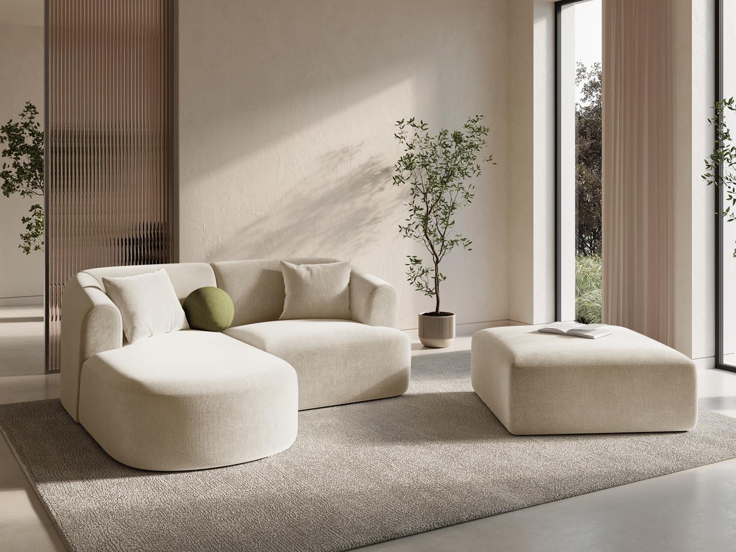 Entdecken Sie das stilvolle Campi Velour Modular Ecksofa links 3 Sitzer von Cosmopolitan Design – perfekt für Ihr modernes Wohnzimmer, flexibel und bequem.