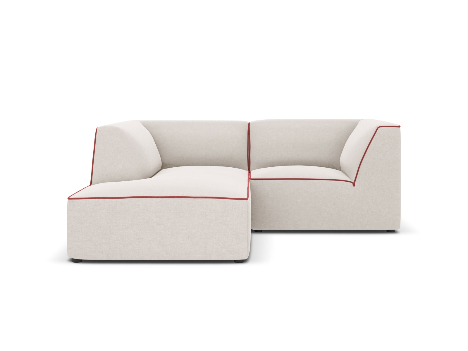 Oslo Modulares Ecksofa links 3 Sitzer in Grey Beige Melange, Terracotta präsentiert im Onlineshop von KAQTU Design AG. Ecksofa links ist von Cosmopolitan Design
