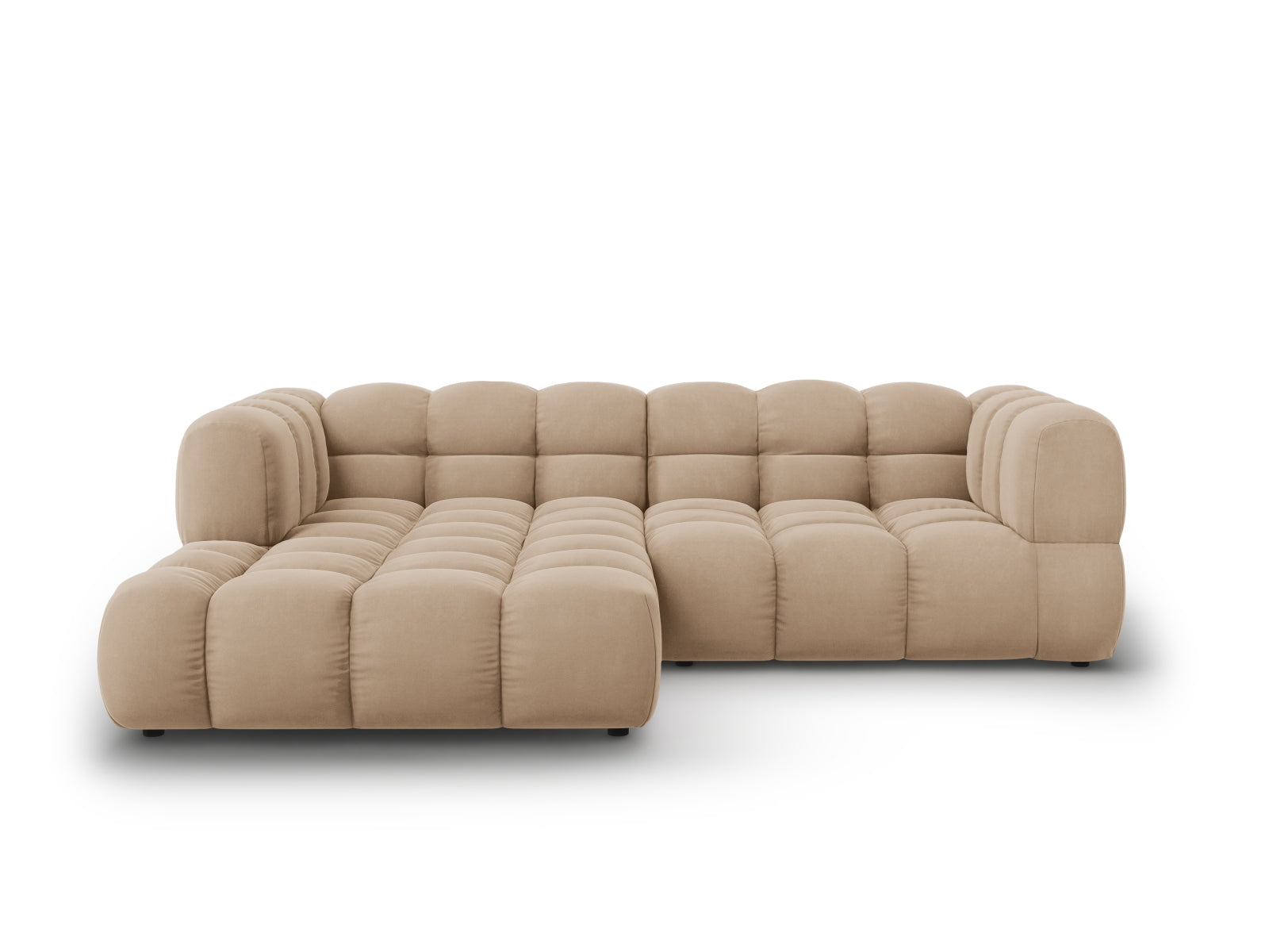 Sky Velour modulares Ecksofa links 3 Sitzer 162cm in Sand präsentiert im Onlineshop von KAQTU Design AG. Ecksofa links ist von Cosmopolitan Design