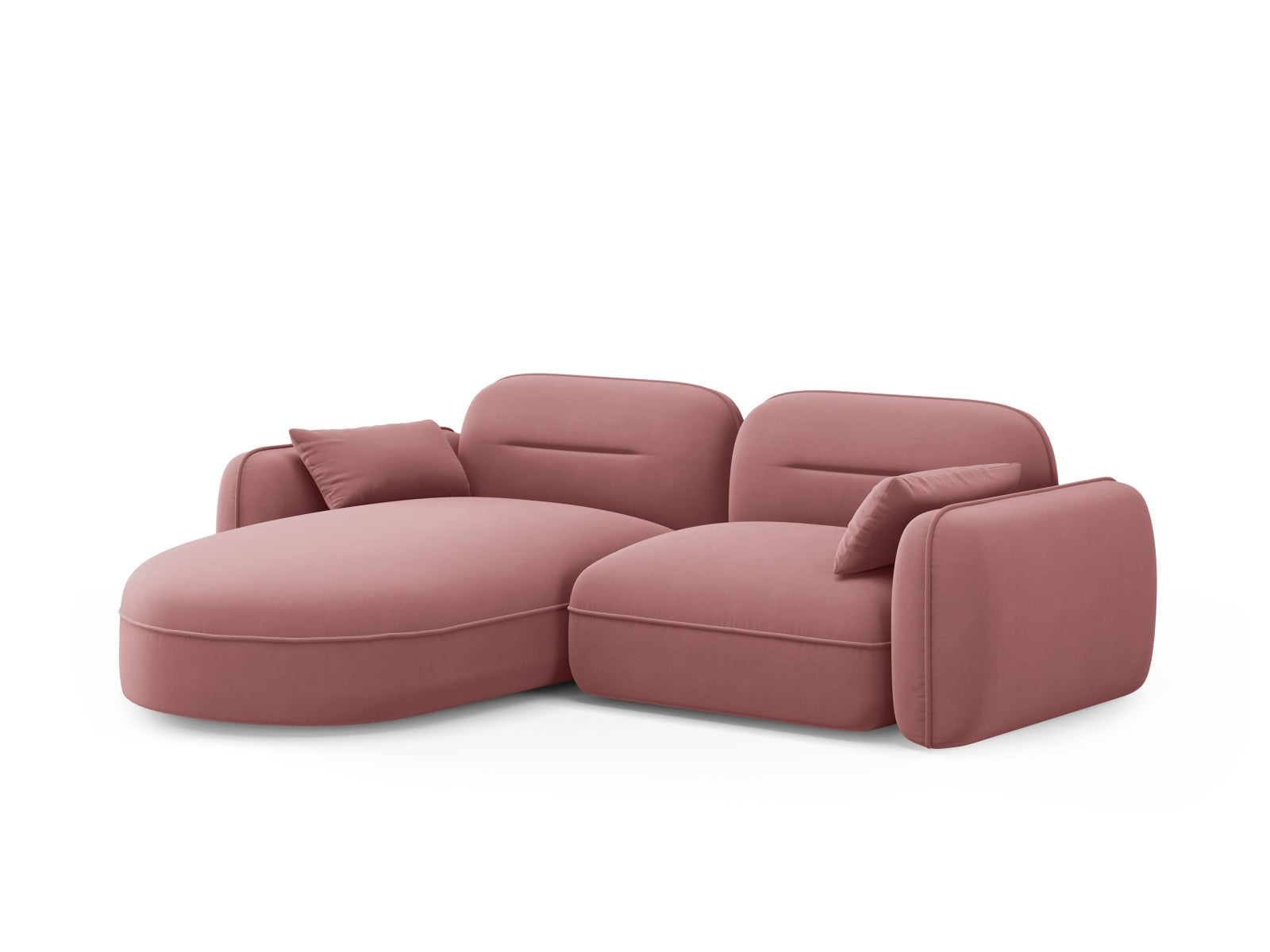 Sydney Velour Modular Ecksofa links 3 Sitzer in Flamingo präsentiert im Onlineshop von KAQTU Design AG. Ecksofa links ist von Cosmopolitan Design