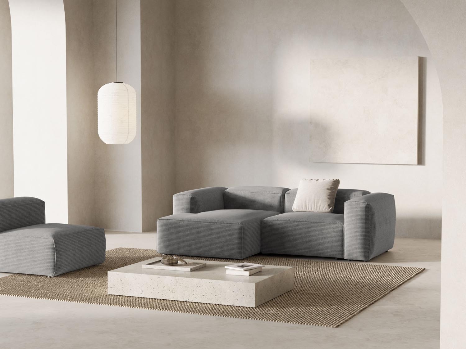 Entdecken Sie das elegante Bergamo Modulare Ecksofa links 2 Sitzer von Cosmopolitan Design – perfekt für Ihr modernes Zuhause und gemütliche Stunden!