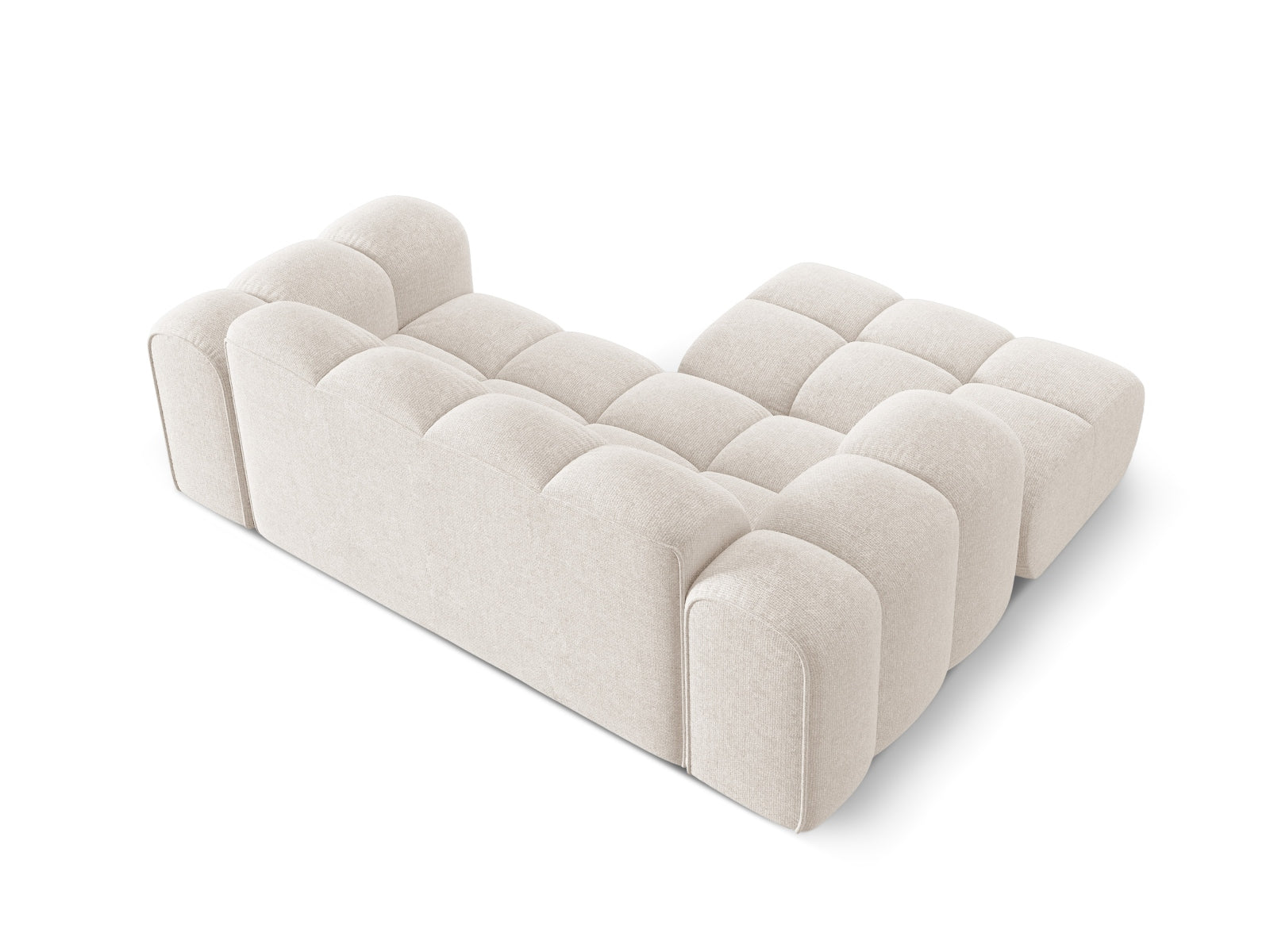 Stylisches 2-Sitzer Ecksofa Treno in elegantem Beige, perfekt für entspannte Abende und modernes Wohndesign von Cosmopolitan Design.
