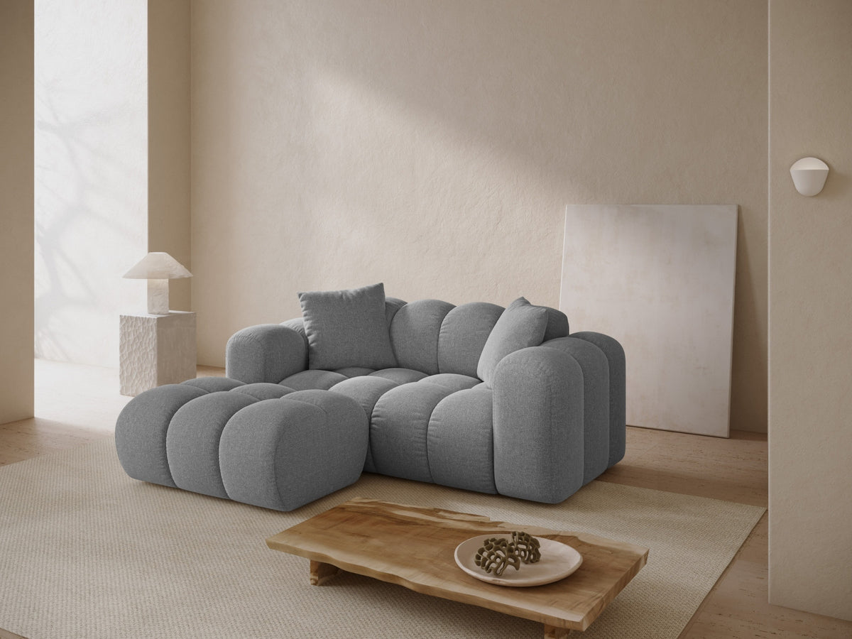 Ecksofa links Treno 2-Sitzer mit Récamiere, Stoffbezug und schwarzen Kunststoffbeinen