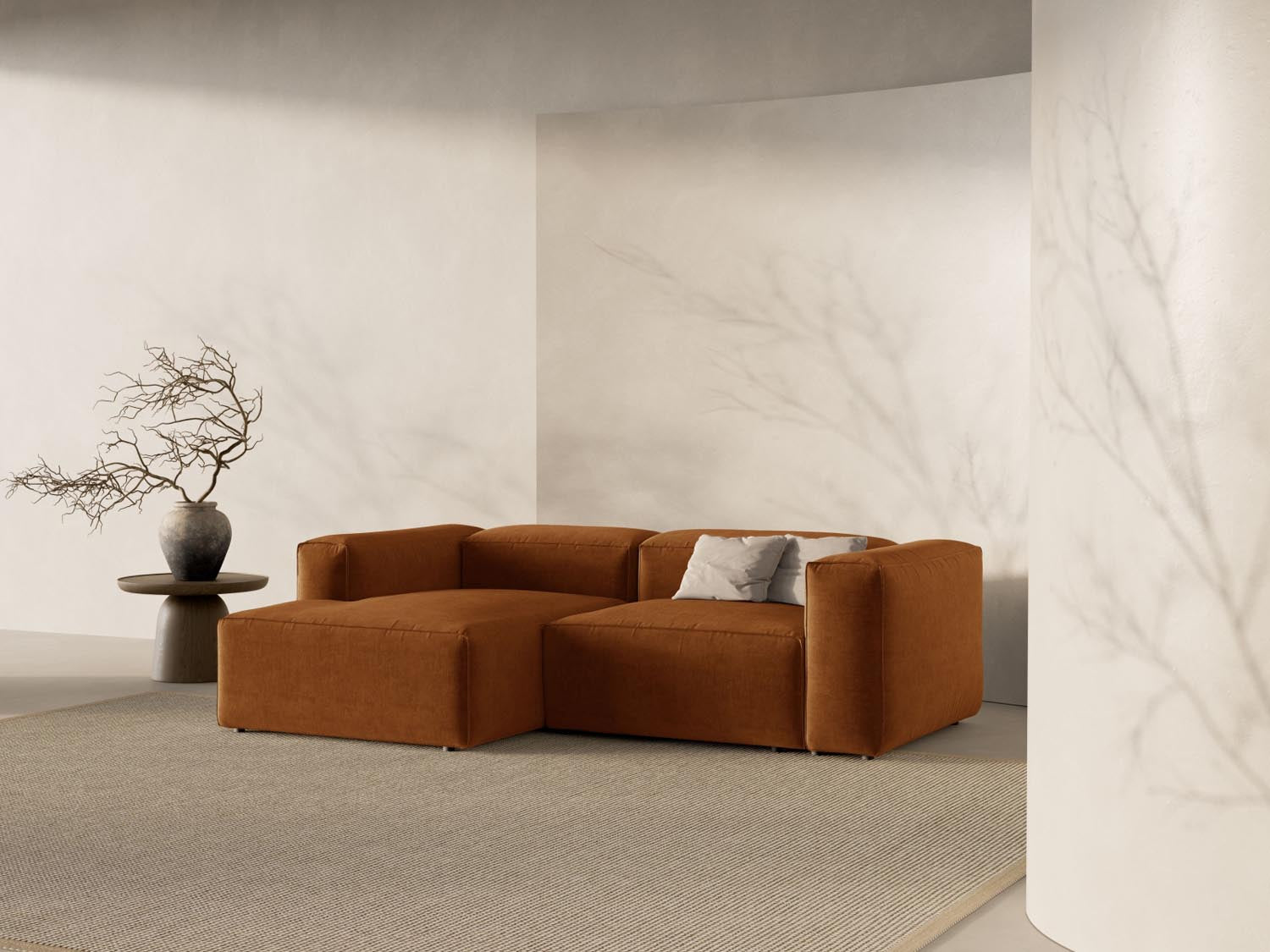 Entdecken Sie das elegante Bergamo Modulare Ecksofa links 2 Sitzer von Cosmopolitan Design – perfekt für Ihr modernes Zuhause und gemütliche Stunden!