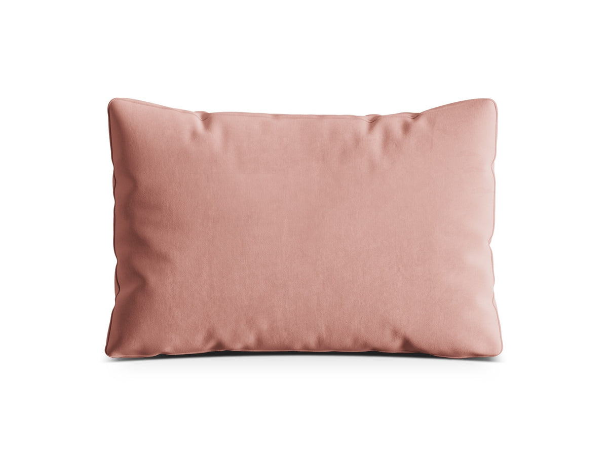 Beige-Salvador Samtkissen Kemi von Cosmopolitan Design, rechteckige Form mit weichem Velours-Bezug und Holzgestell, Grösse 55x10x40 cm.