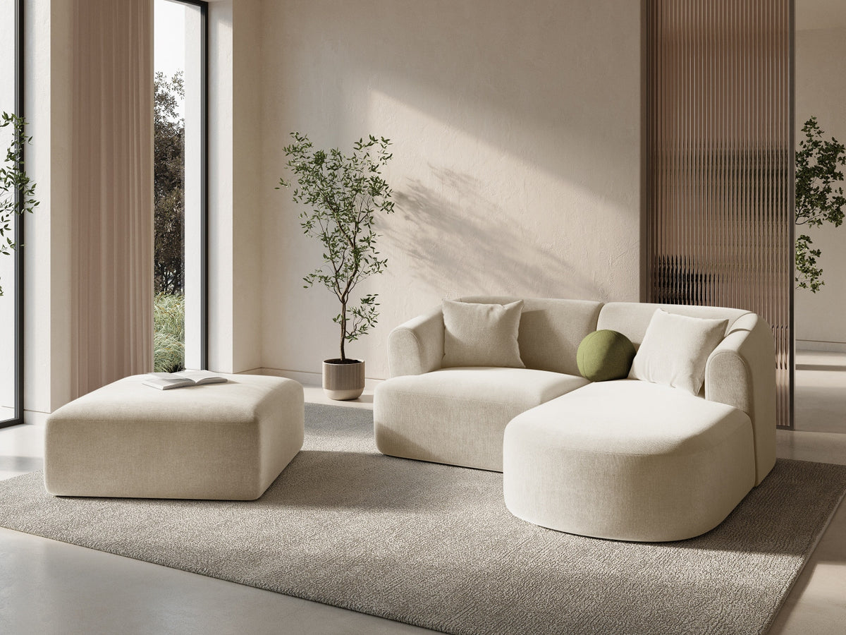 1-Sitzer Pouf Campi in Light Beige-Vogue präsentiert im Onlineshop von KAQTU Design AG. Pouf ist von Cosmopolitan Design