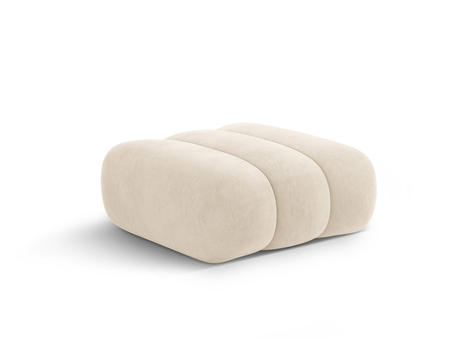 Moderner Koge Velour Pouf in sanftem Beige, perfekt als stilvoller Akzent und bequemer Sitzplatz in jedem Raum.