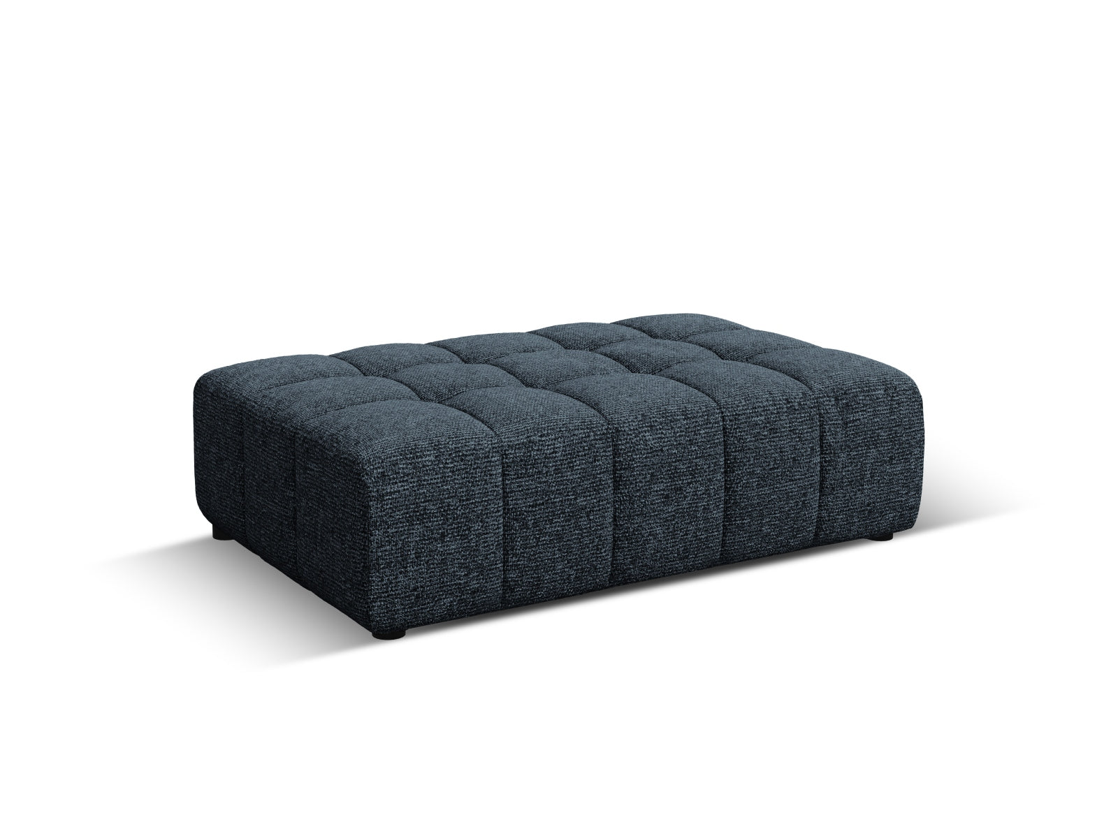 Stylischer Chicago Pouf in Royal Blue, 80 cm Durchmesser, vielseitig einsetzbar als Sitzgelegenheit oder dekoratives Element in modernen Wohnräumen.