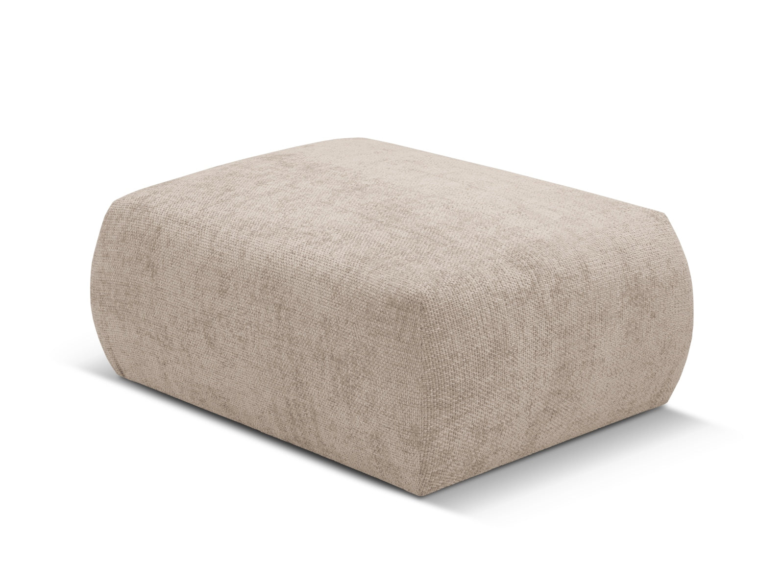 Eleganter 1-Sitzer Pouf Matera in sanftem Beige, ideal für entspannte Sitzgelegenheiten und geschmackvolle Wohnraumgestaltung.