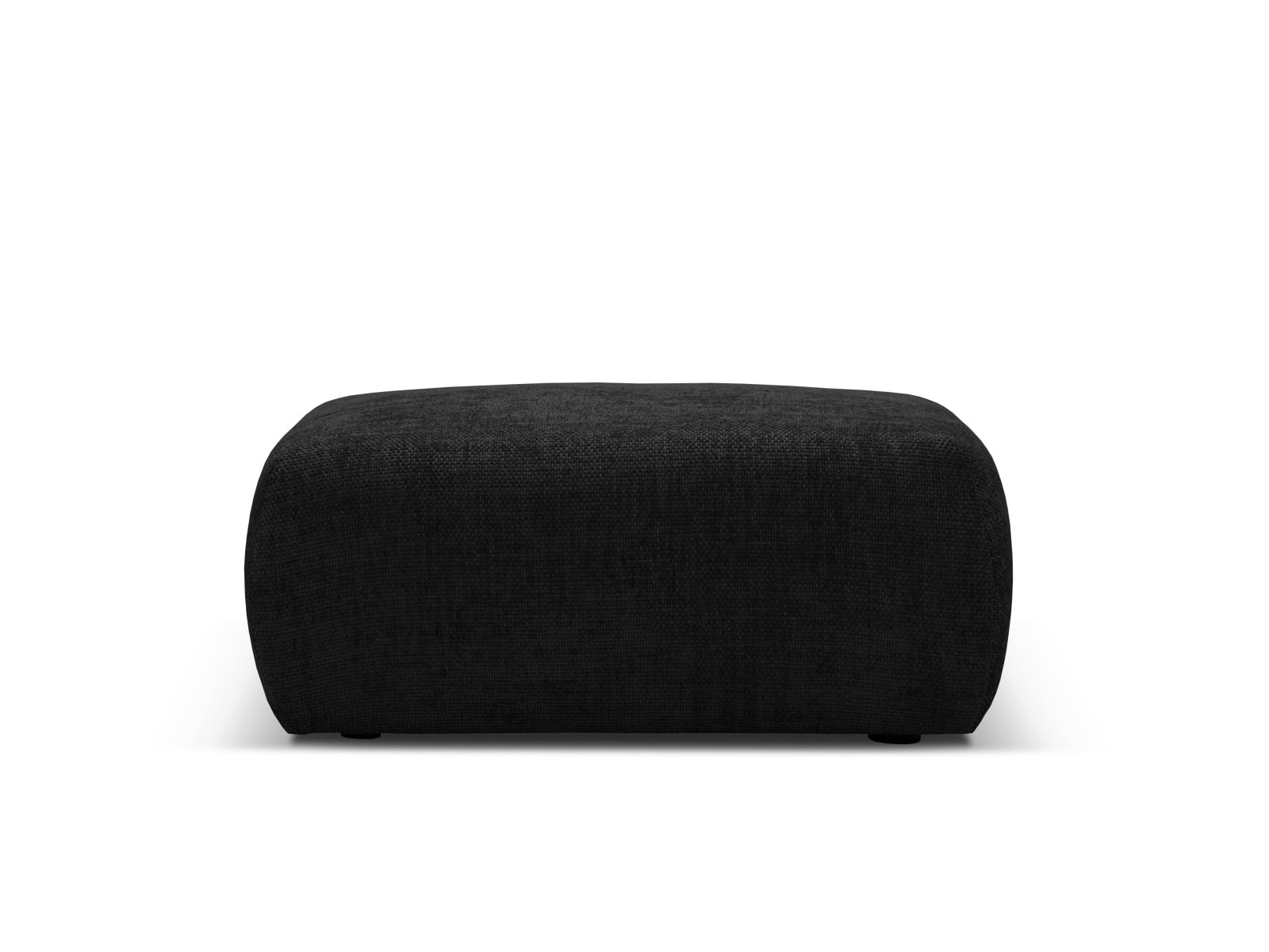 Eleganter 1-Sitzer Pouf Matera in zeitlosem Schwarz, ideal für stilvolle Wohnräume. Hochwertige Materialien von Cosmopolitan Design.