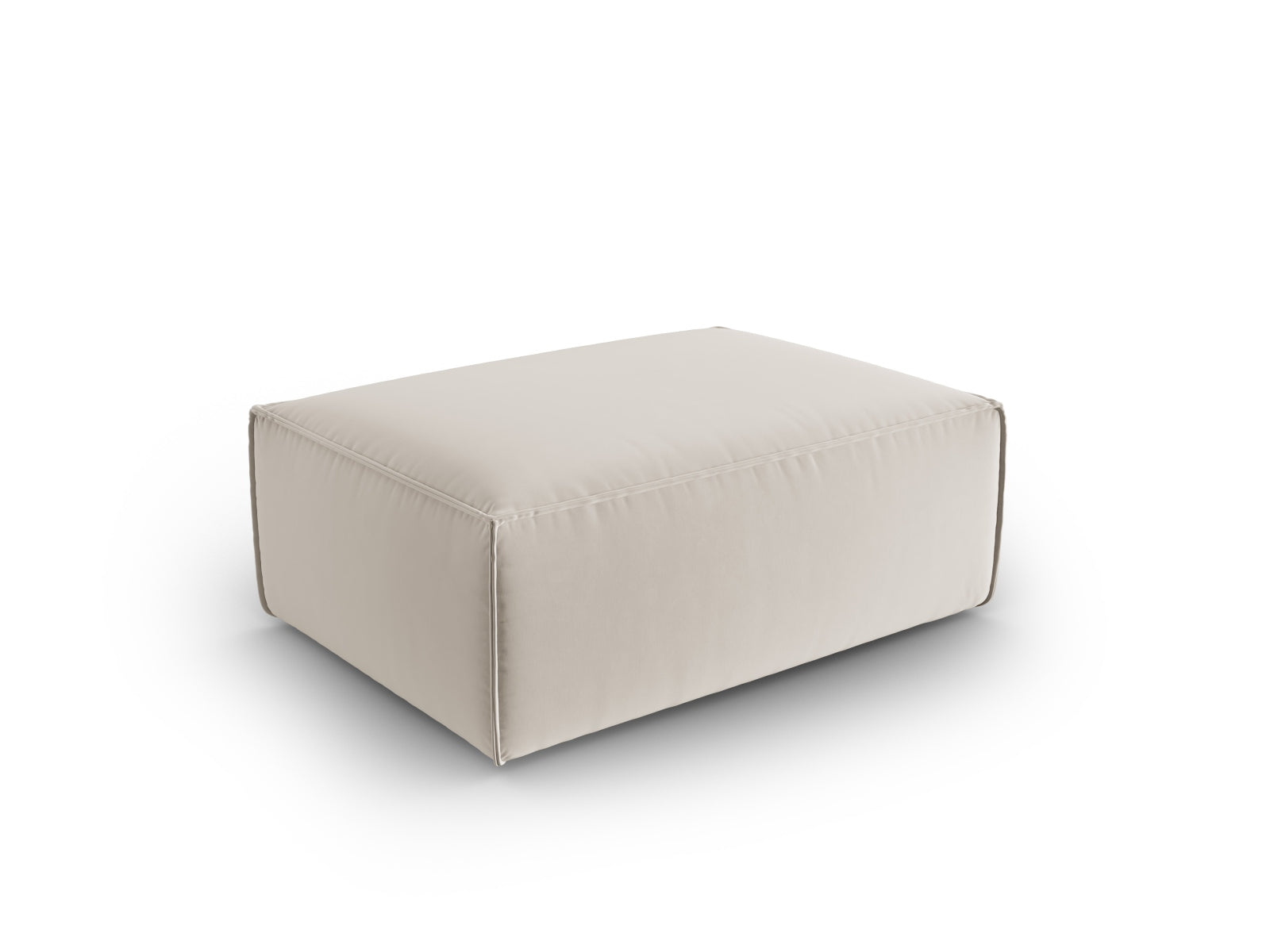 Mackay Velour Pouf 1 Sitzer in Ecru präsentiert im Onlineshop von KAQTU Design AG. Modulares Sofa ist von Cosmopolitan Design
