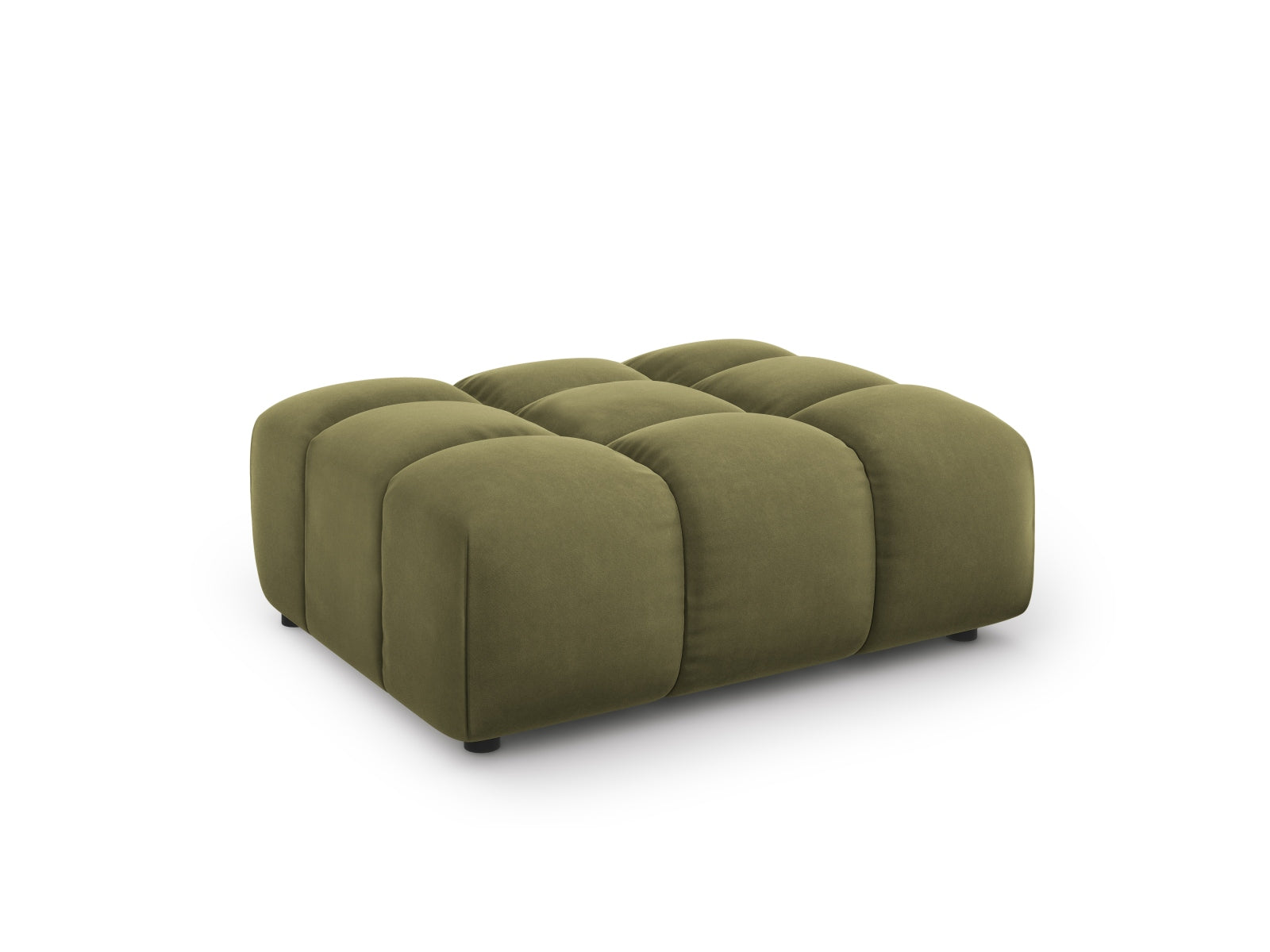 Eleganter Sky Velour Pouf in sanftem Hellgrün, 80 cm Durchmesser, ideal für stilvolle Wohnräume und gemütliche Sitzgelegenheiten.