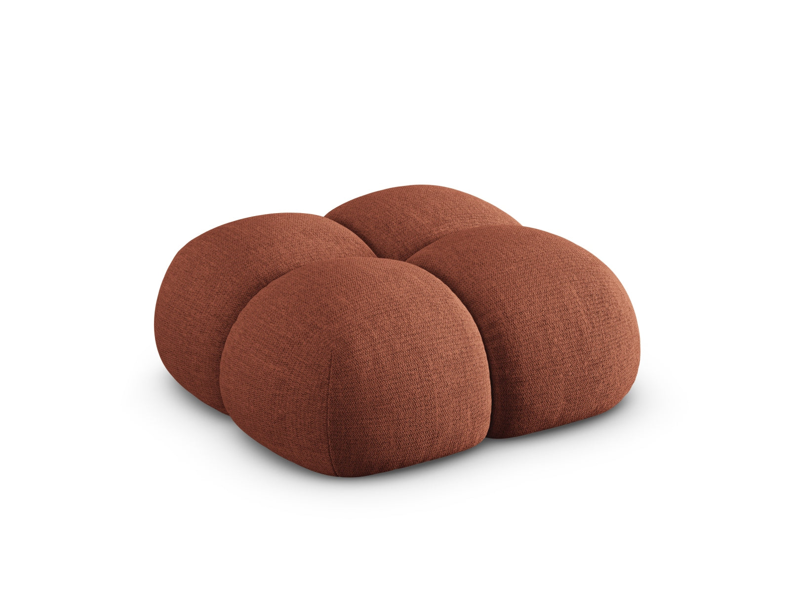Moderner Loretto Pouf in Coral-Sorella, 90 cm, vielseitig einsetzbar für zusätzlichen Sitzkomfort und dekorative Akzente in Ihrem Zuhause.