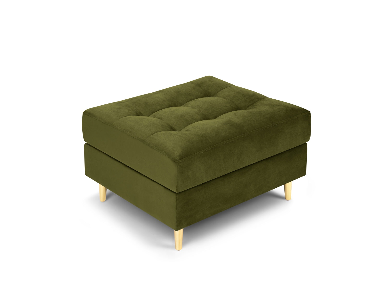 Eleganter 1-Sitzer Pouf Aspen in modernem Grünton, ideal für stilvolle Wohnräume und gemütliche Sitzgelegenheiten von Cosmopolitan Design.