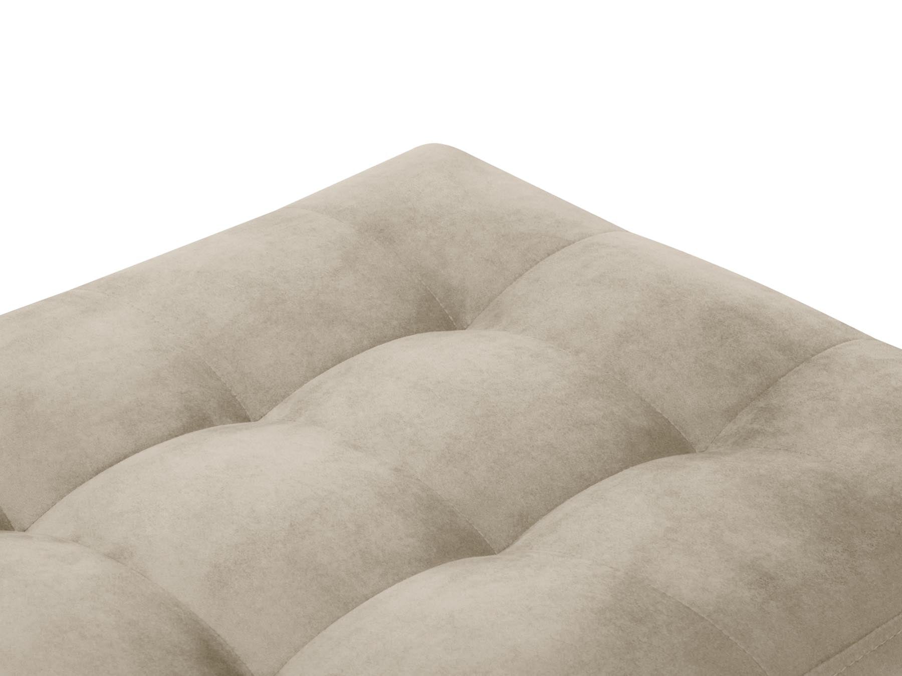 Moderner 1-Sitzer Pouf Aspen in sanftem Dunkelbeige, perfekt für gemütliche Ecken und stilvolle Akzente in jedem Zuhause.