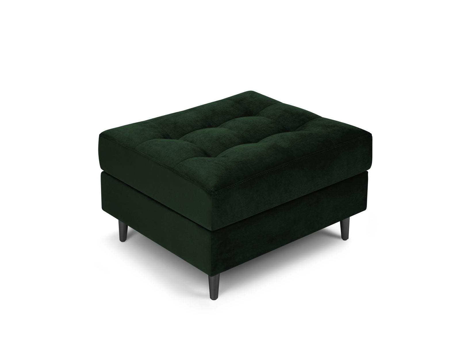 Eleganter 1-Sitzer Pouf Aspen in tiefem Flaschengrün, ideal für stilvolle Wohnräume. Hochwertige Materialien von Cosmopolitan Design.