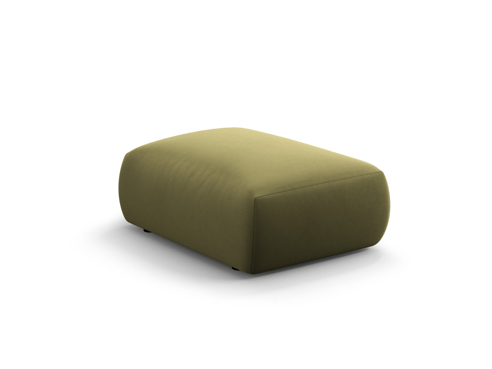 Eleganter 1-Sitzer Pouf Matera in trendigem Grünton, ideal für gemütliche Sitzgelegenheiten und stilvolle Wohnraumgestaltung.