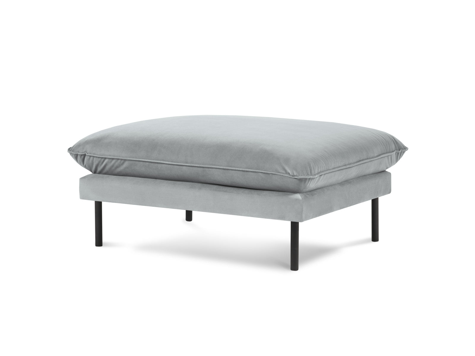 Vienna Velour Pouf 1 Sitz 80cm in Light Grey/Schwarz präsentiert im Onlineshop von KAQTU Design AG. Pouf ist von Cosmopolitan Design