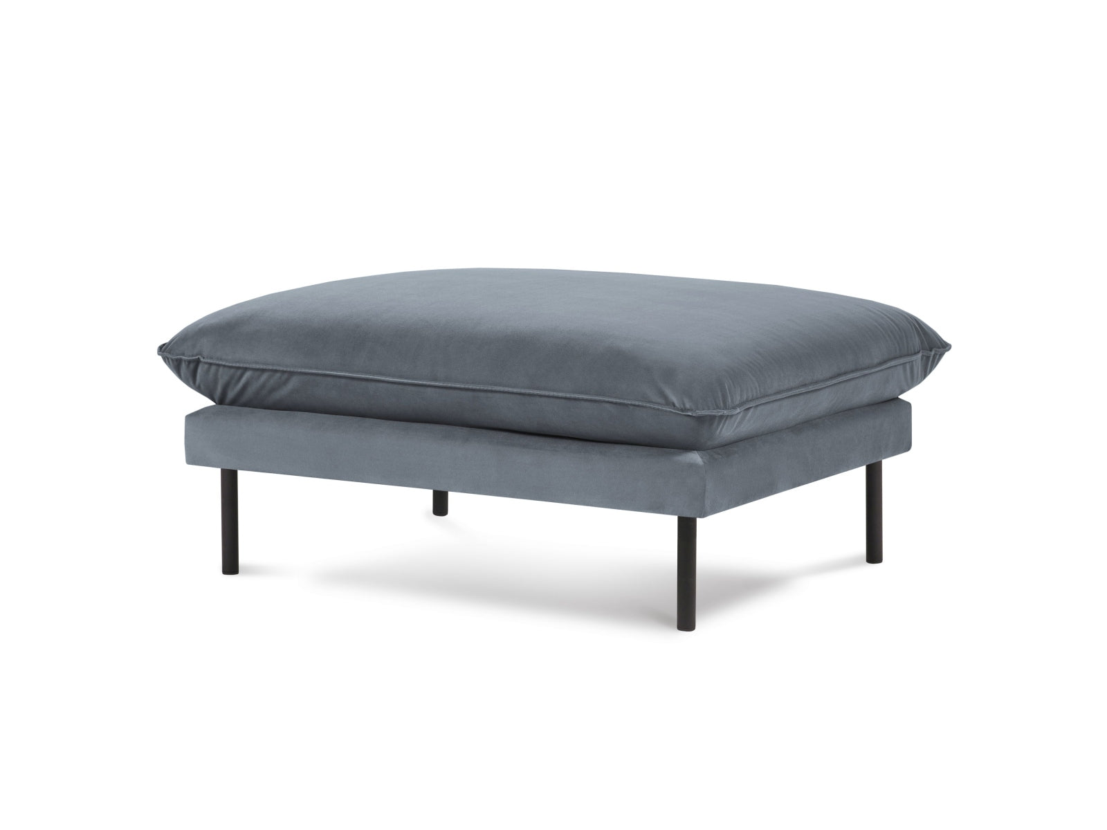 Vienna Velour Pouf 1 Sitz 80cm in Blue Grey/Schwarz präsentiert im Onlineshop von KAQTU Design AG. Pouf ist von Cosmopolitan Design