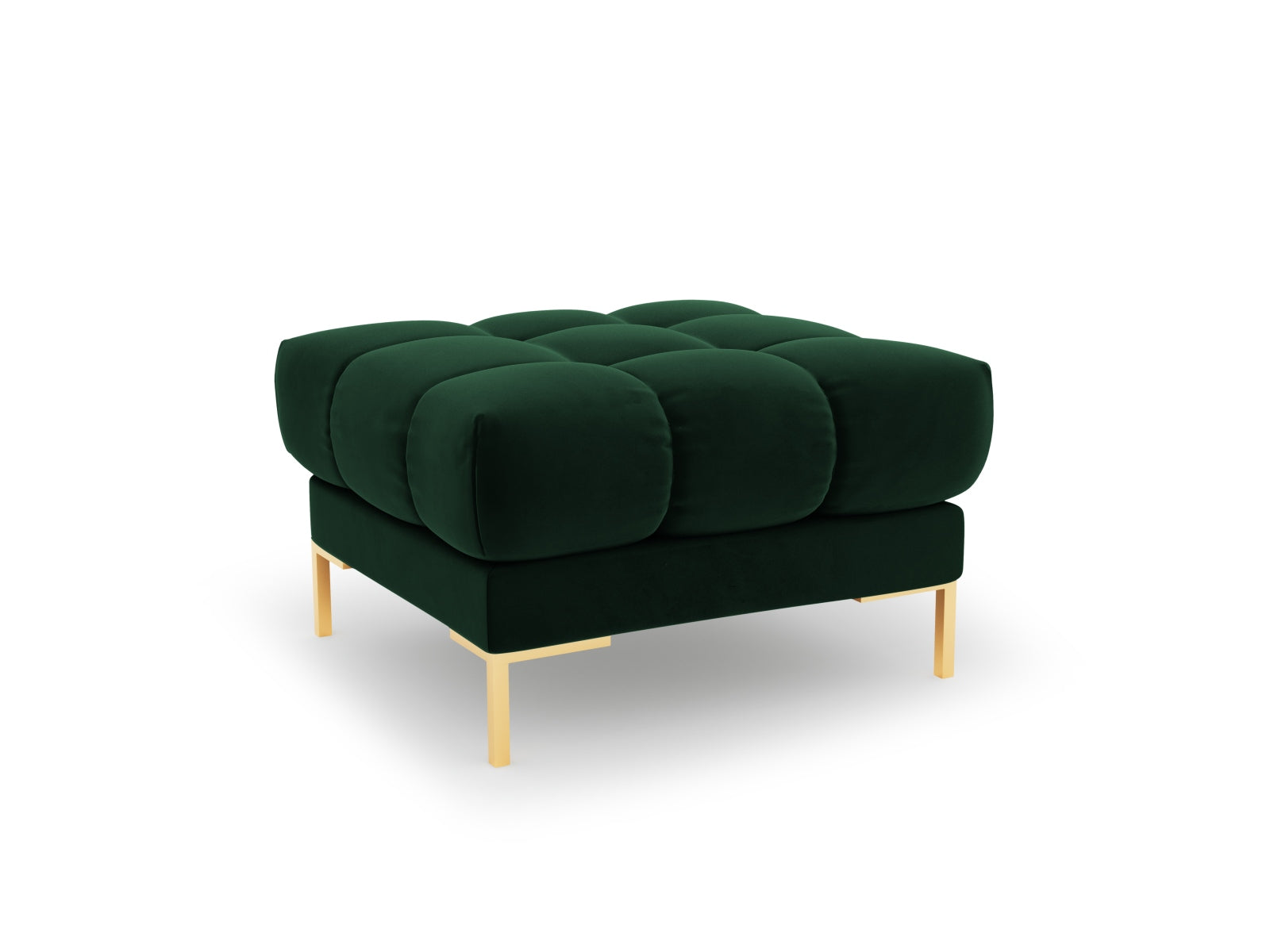 Eleganter 1-Sitzer Pouf Bali in sattem Flaschengrün, ideal für stilvolle Akzente und entspannte Momente in jedem Zuhause.