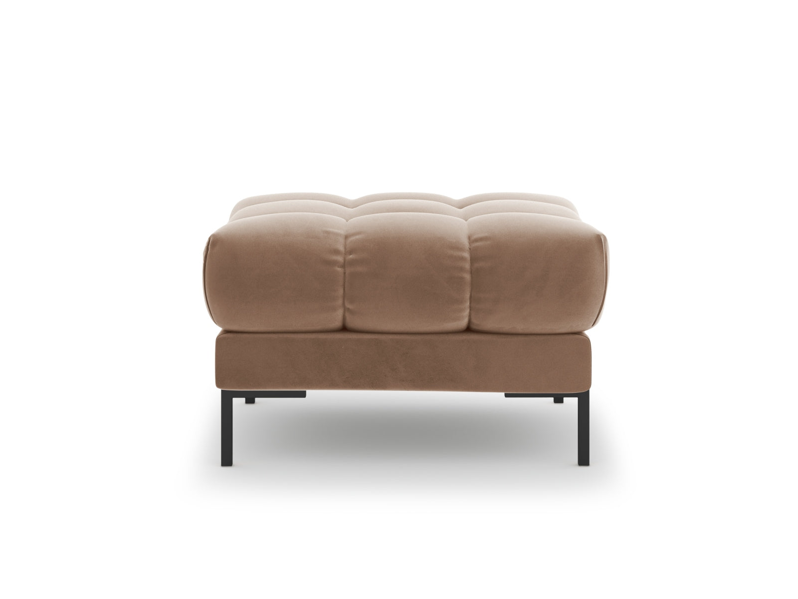 Eleganter 1-Sitzer Pouf Bali in stilvollem Beige-Bluvel, ideal für moderne Wohnräume, erhältlich bei KAQTU Design AG.