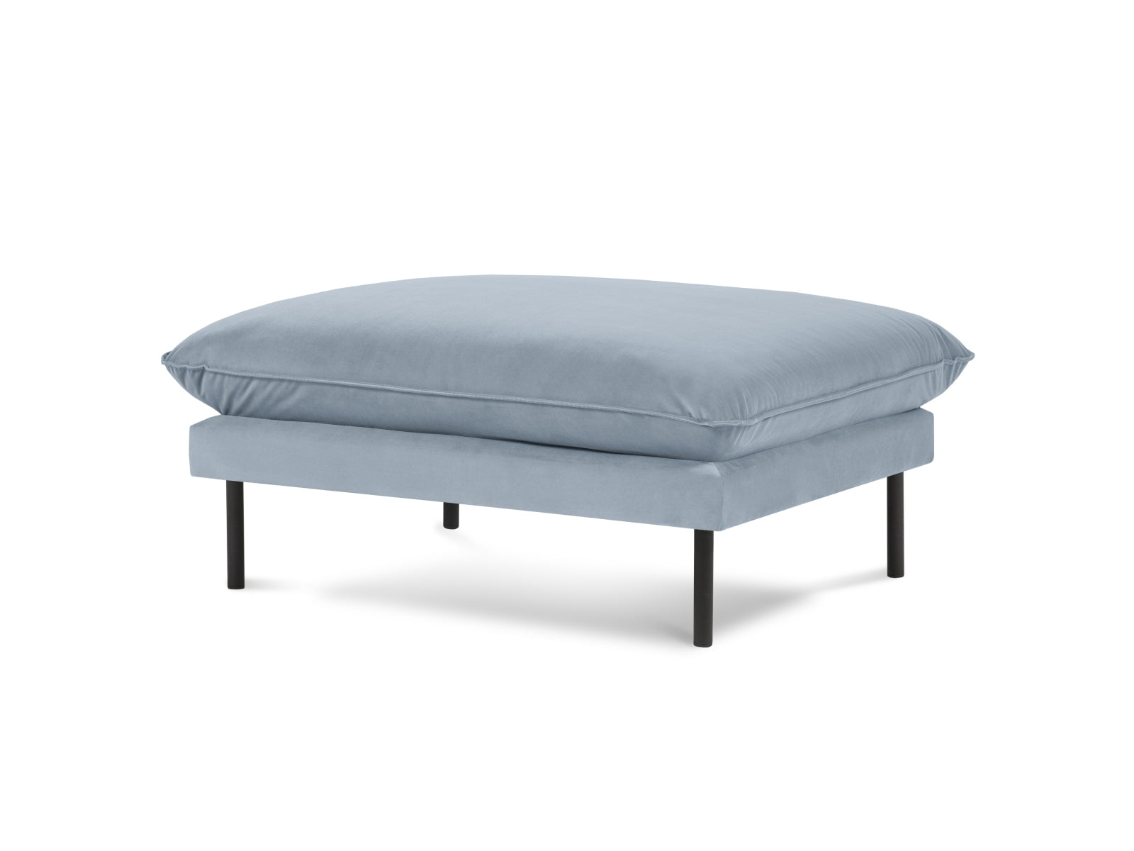 Vienna Velour Pouf 1 Sitz 80cm in Light Blue/Schwarz präsentiert im Onlineshop von KAQTU Design AG. Pouf ist von Cosmopolitan Design