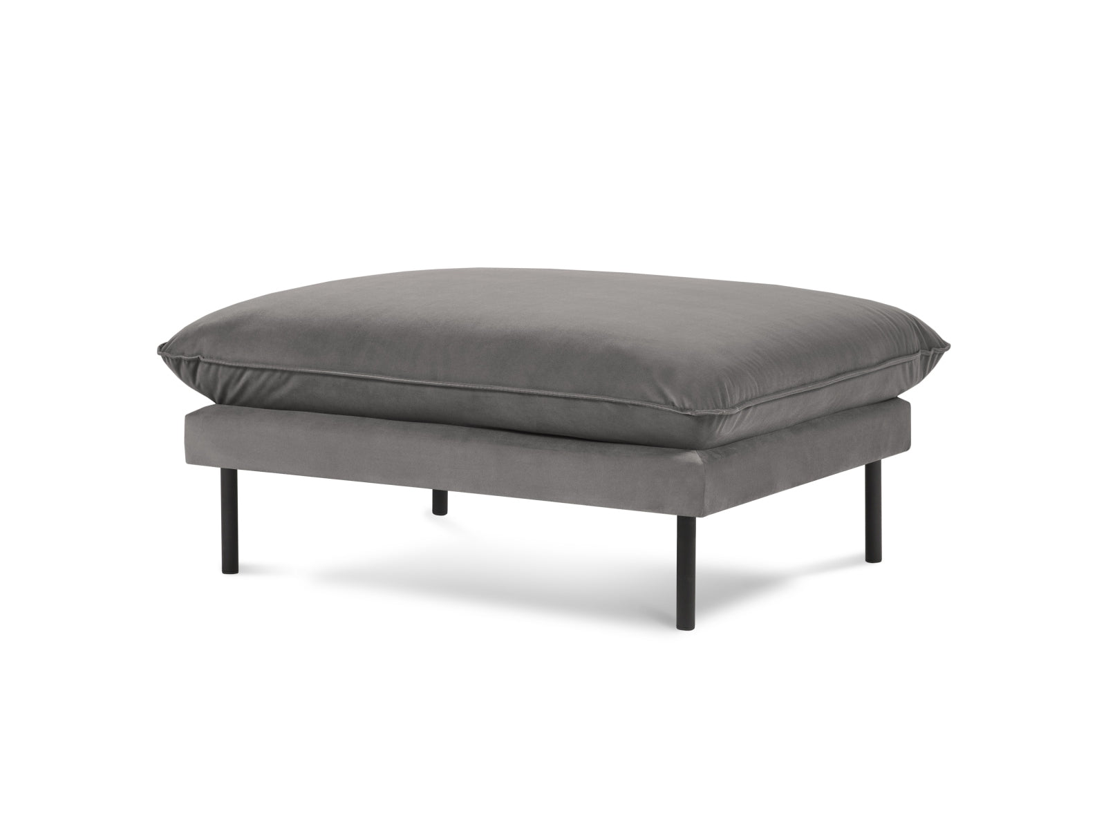 Vienna Velour Pouf 1 Sitz 80cm in Light Grey/Schwarz präsentiert im Onlineshop von KAQTU Design AG. Pouf ist von Cosmopolitan Design