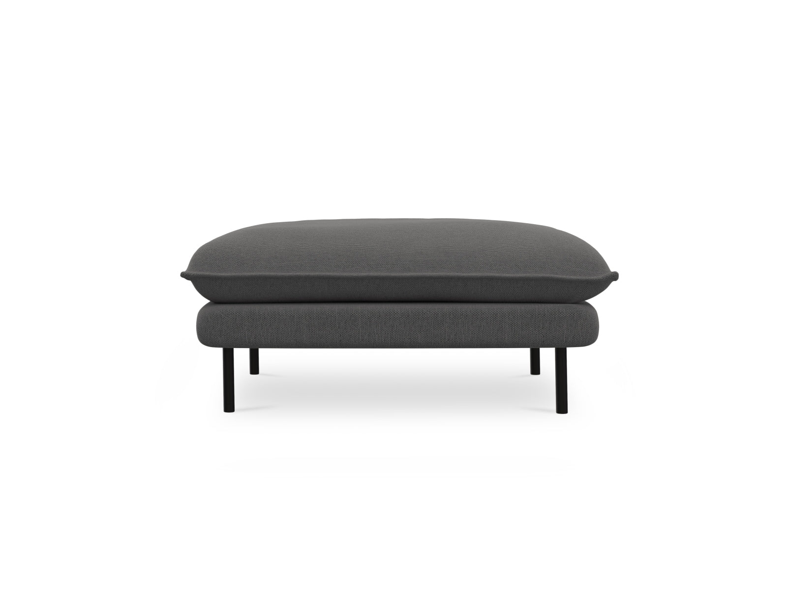 Stylischer Vienna Pouf in edlem Dunkelgrau/Schwarz, vielseitig einsetzbar als Sitz oder dekoratives Highlight in modernen Interiors.