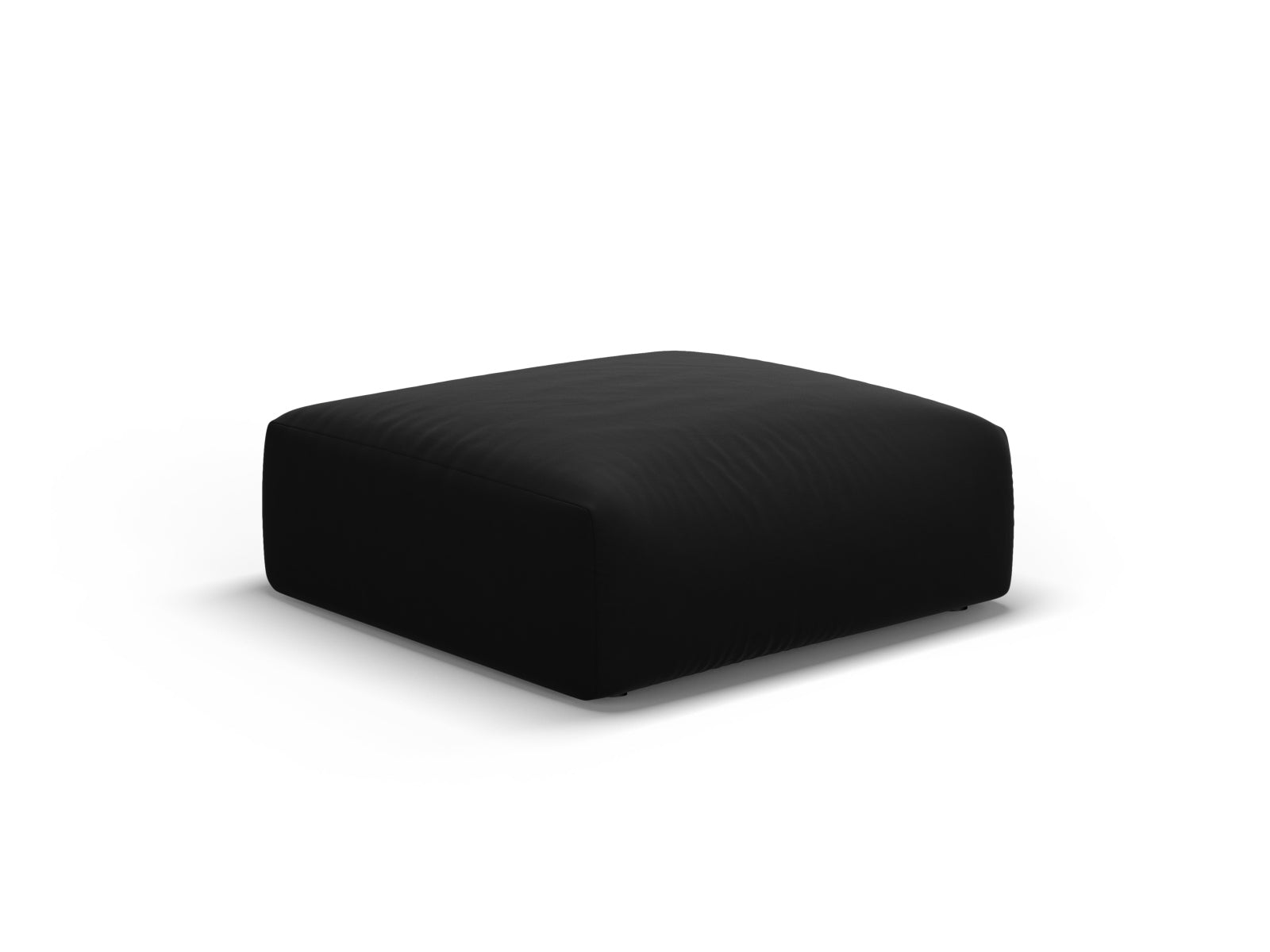Eleganter 1-Sitzer Pouf Matera in klassischem Schwarz, ideal für stilvolle Wohnräume. Hochwertige Materialien und modernes Design von Cosmopolitan Design.