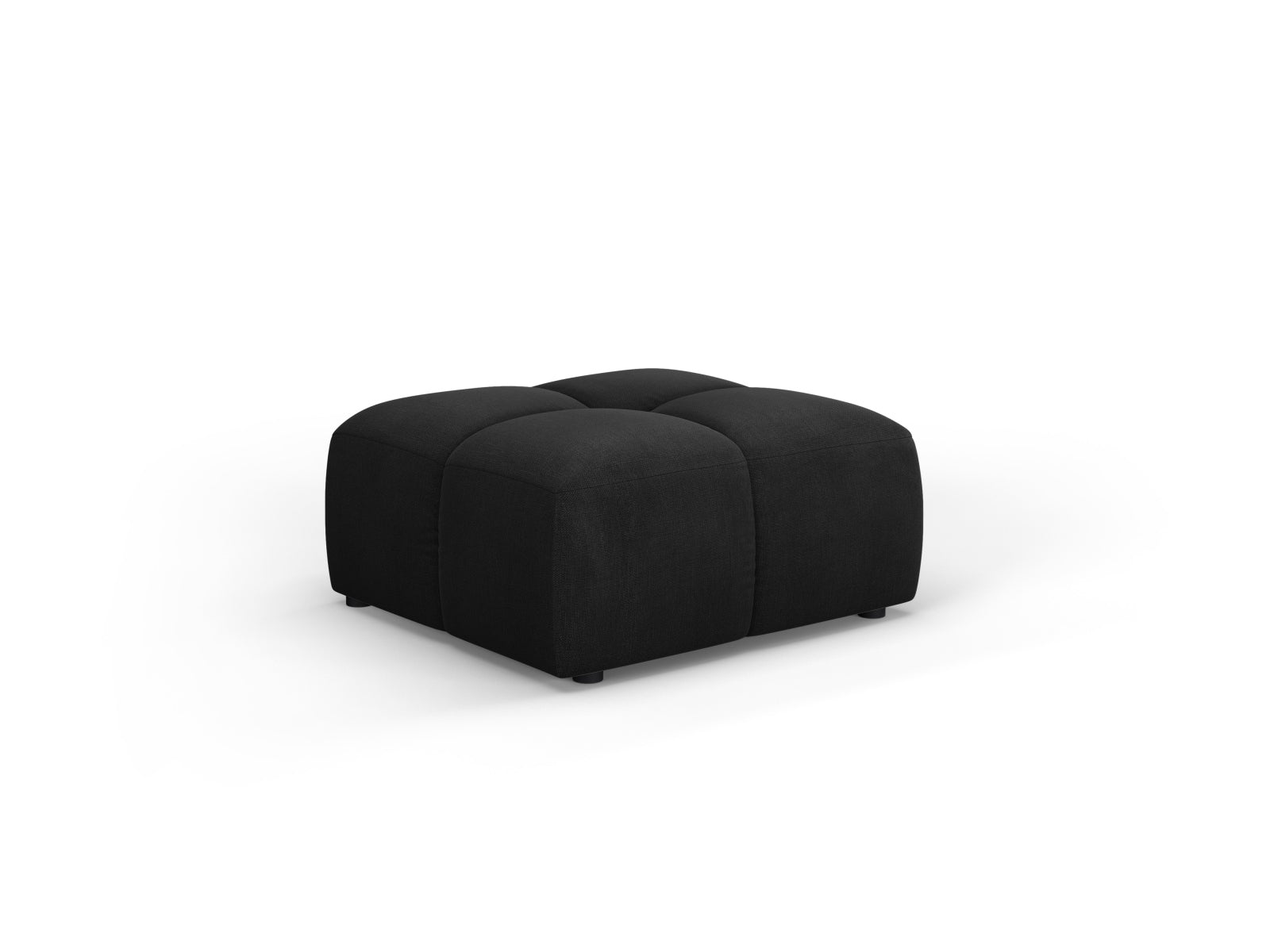 Eleganter 1-Sitzer Pouf Moritz in klassischem Schwarz, ideal für moderne Wohnräume. Hochwertige Materialien und stilvolles Design von Cosmopolitan Design.