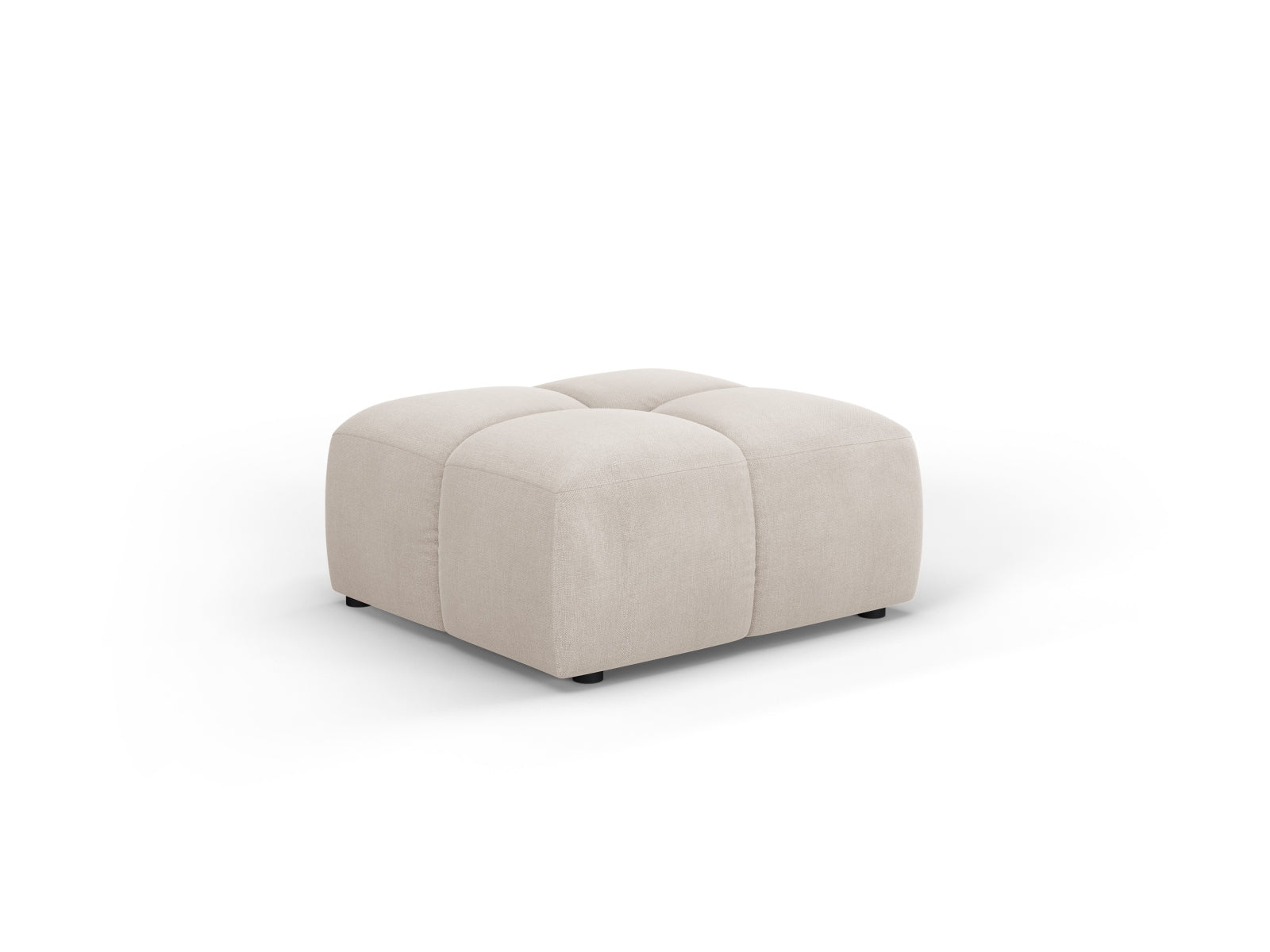 Bequemer 1-Sitzer Pouf Moritz in sanftem Beige, ideal für moderne Wohnräume und als zusätzlicher Sitzplatz oder Fußablage.