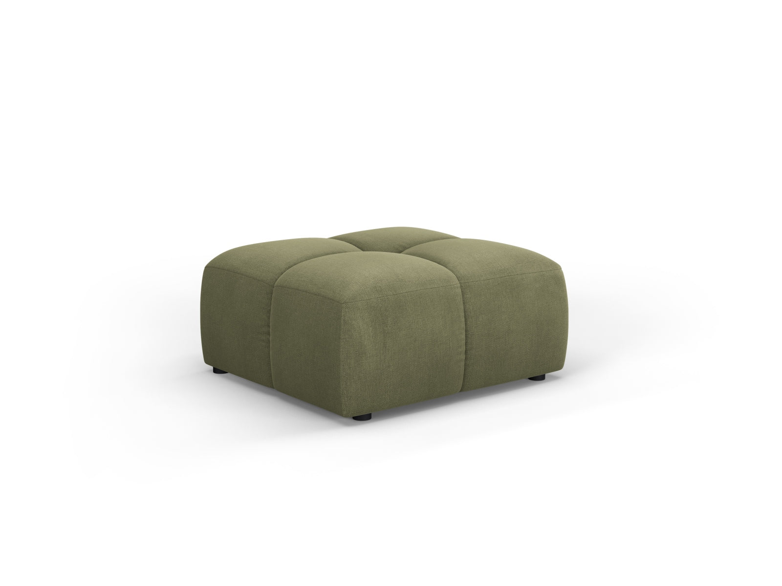 Eleganter 1-Sitzer Pouf Moritz in sanftem Grün, ideal für entspannte Sitzgelegenheiten und geschmackvolle Raumgestaltung.