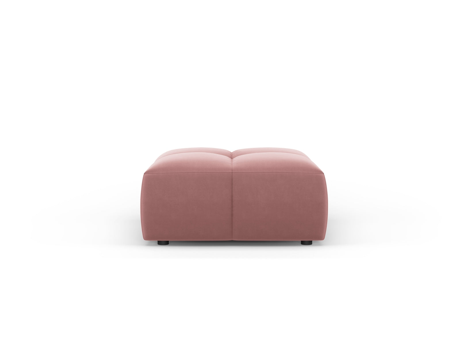 Stylischer 1-Sitzer Pouf Moritz in auffälligem Pink-Bluvel, ideal für moderne Wohnräume. Hochwertige Materialien von Cosmopolitan Design.