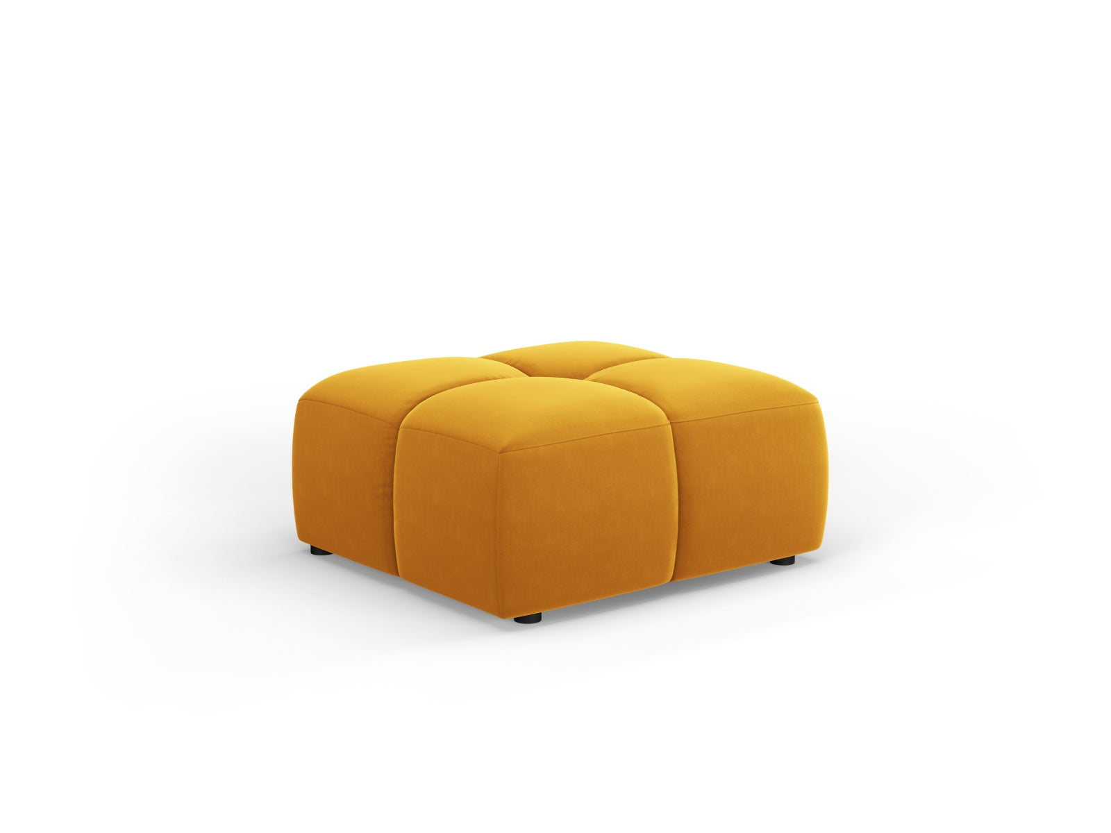 Eleganter 1-Sitzer Pouf Moritz in leuchtendem Gelb, vielseitig einsetzbar und ideal für stilvolle Akzente in jedem Raum.
