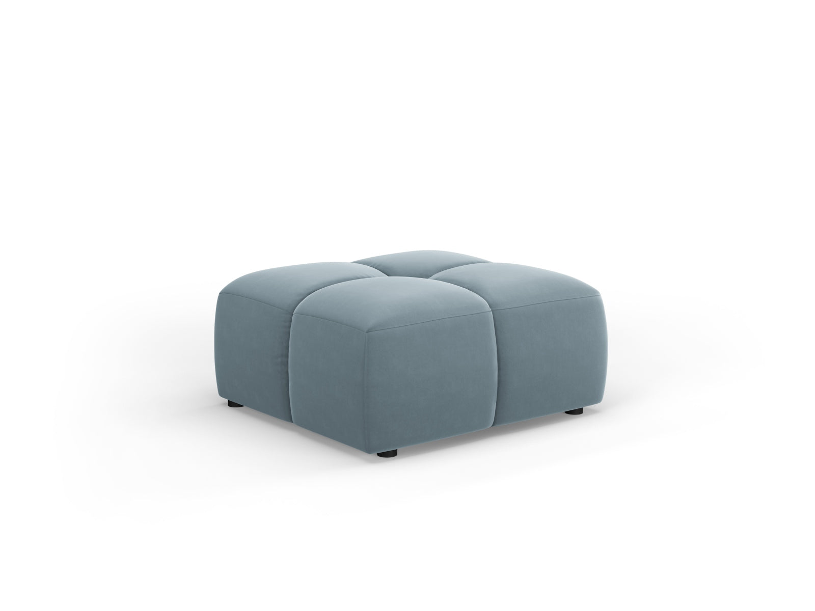Stylischer 1-Sitzer Pouf Moritz in zartem Hellblau, perfekt für moderne Interiors. Hochwertige Verarbeitung von Cosmopolitan Design.