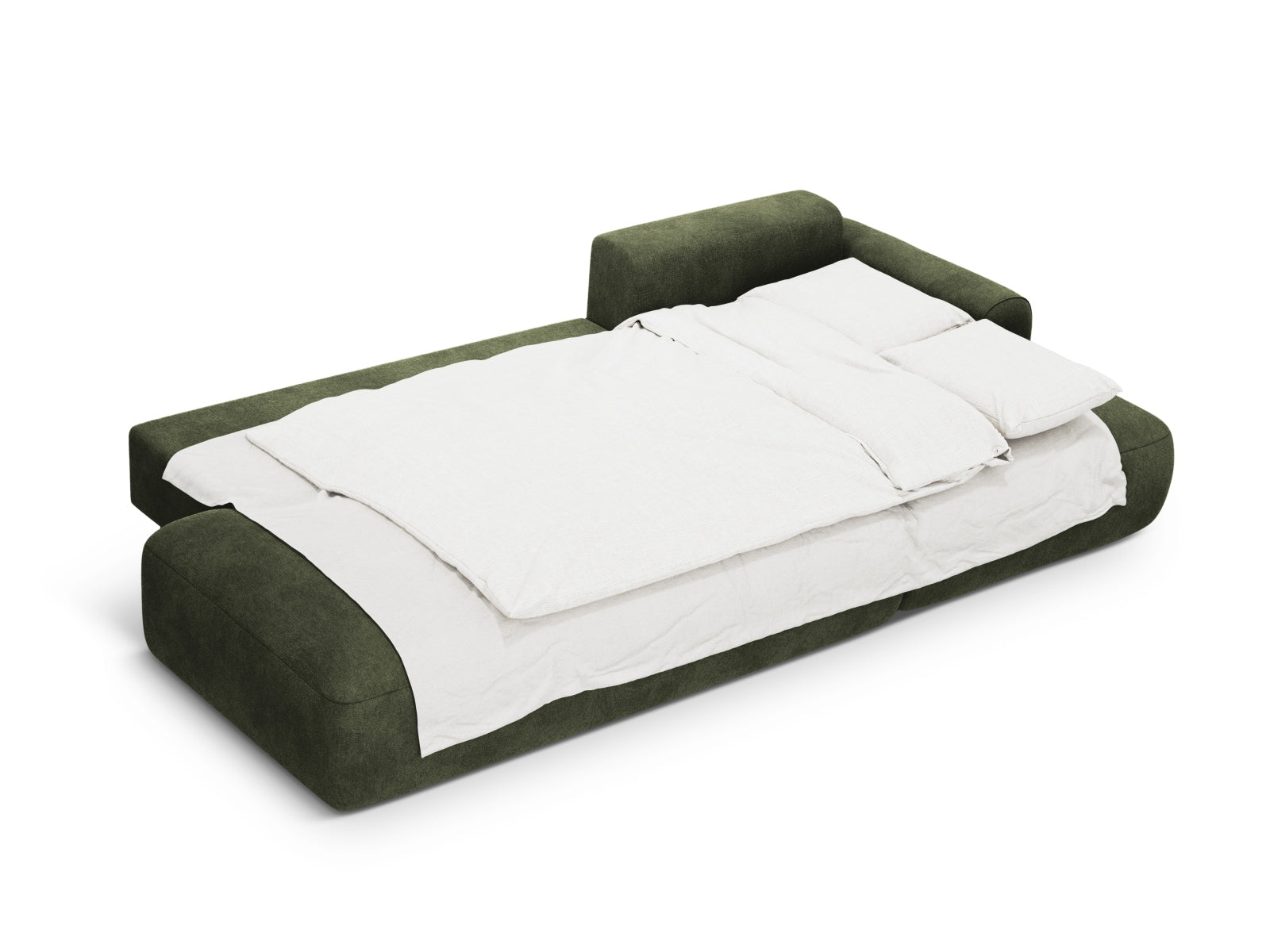 Modernes 5-Sitzer Ecksofa in Green-Vogue, ideal für entspannte Abende, mit praktischer Schlaffunktion und integriertem Stauraum.